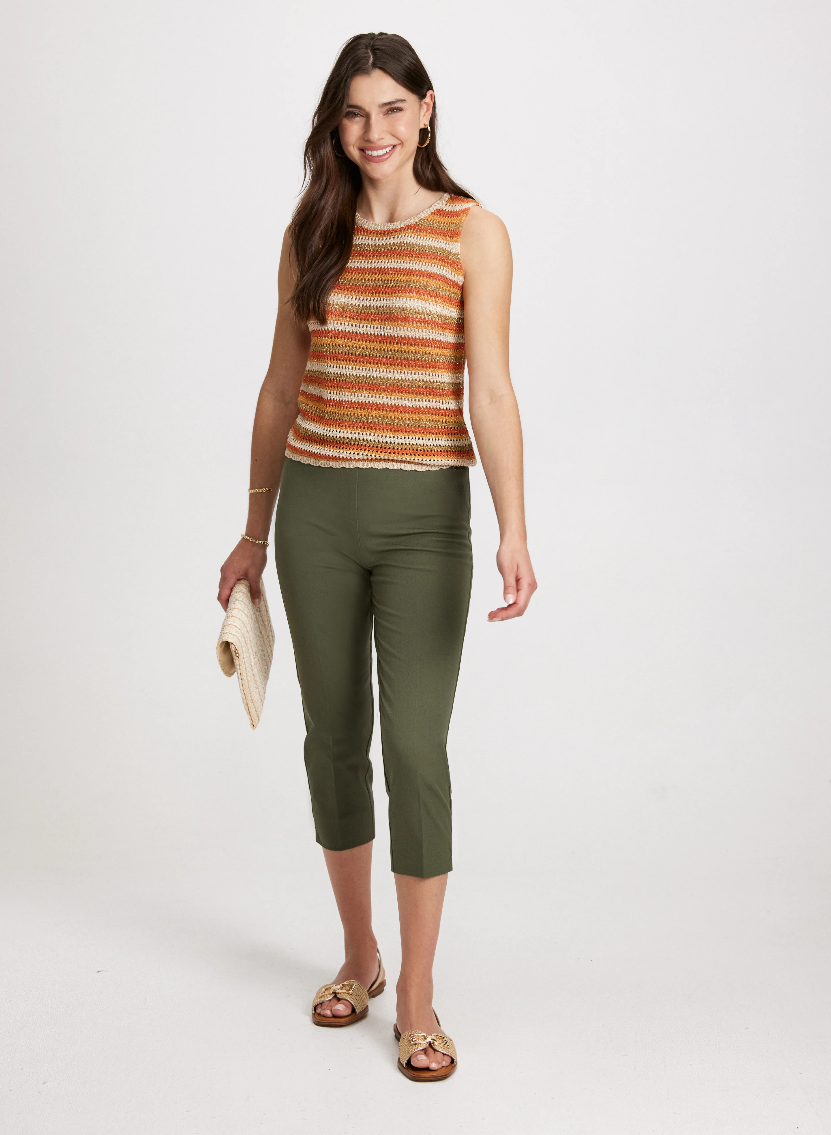 Lateral Slit Pull-On Capris - Image 3