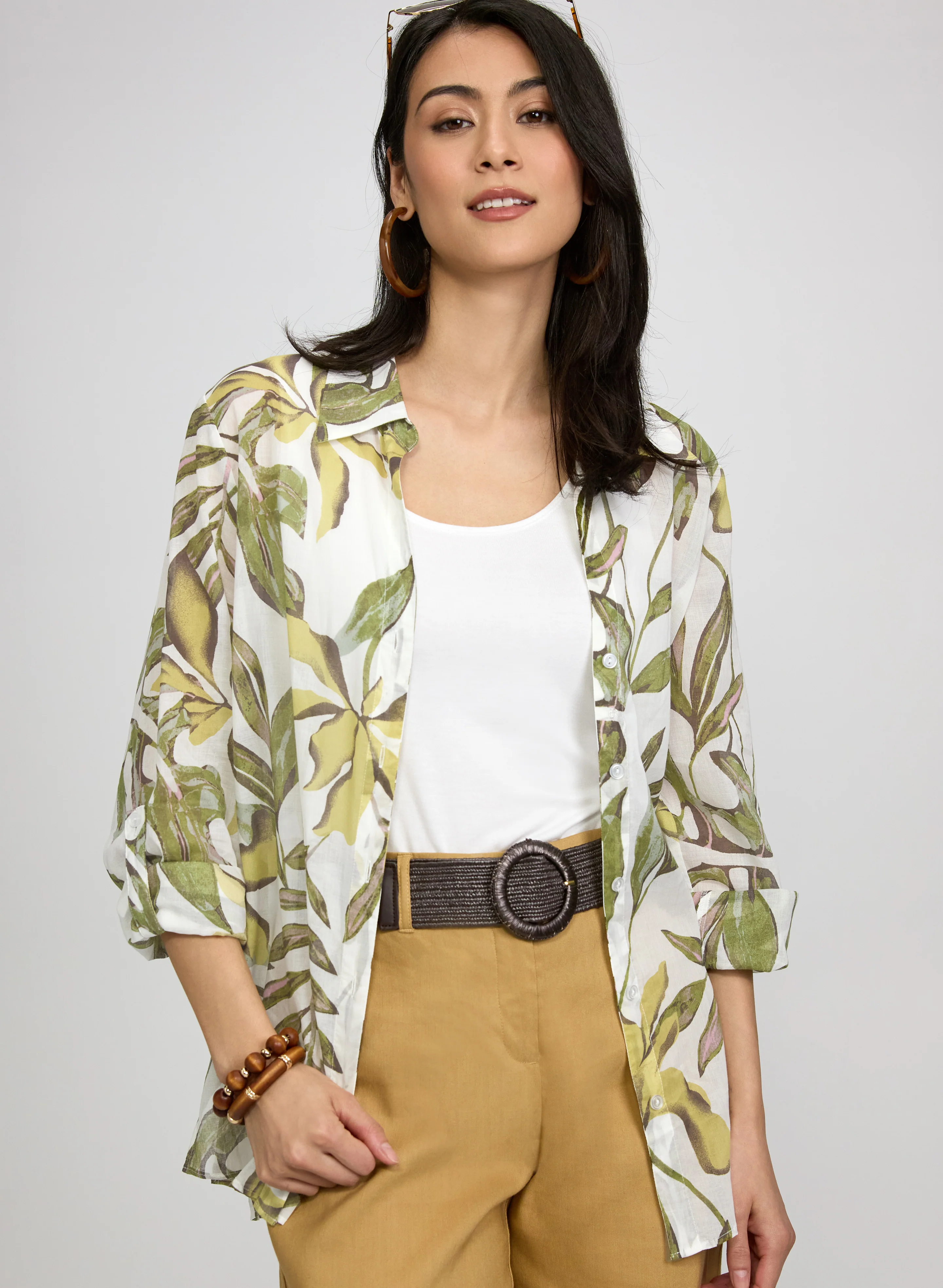 Leaf Button-Down Blouse