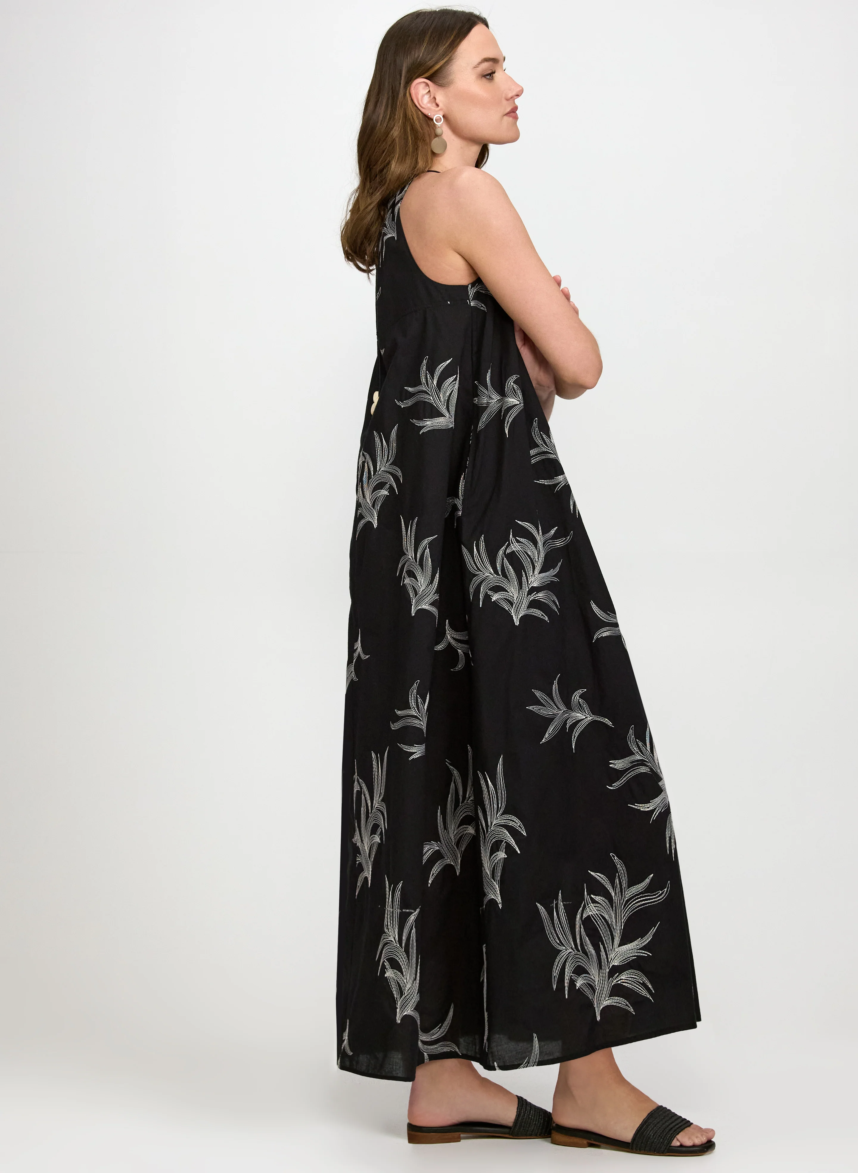 Leaf Embroidered Maxi Dress - Image 4