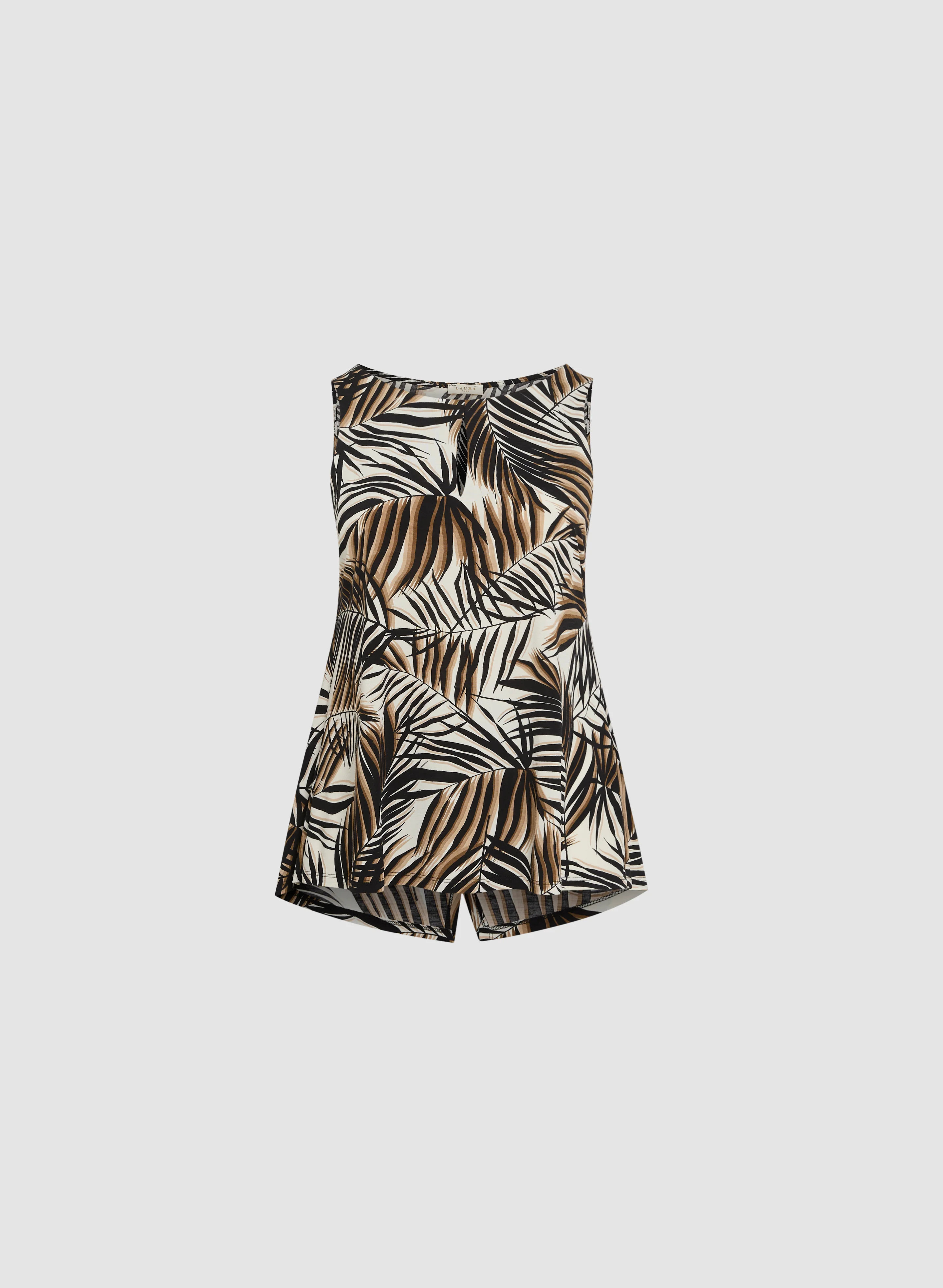 Leaf Print A-Line Top - Image 6