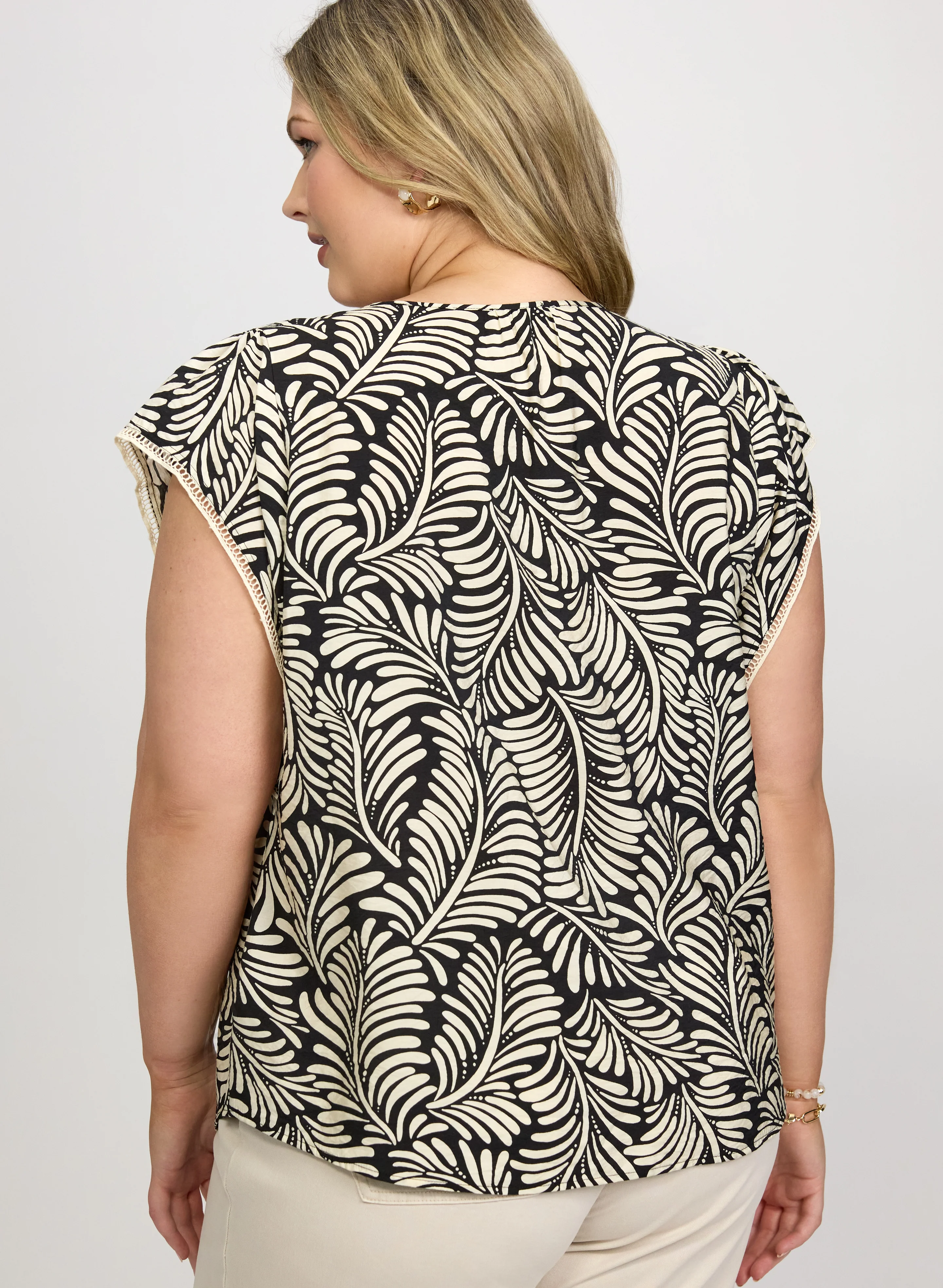 Leaf Print Blouse - Image 4