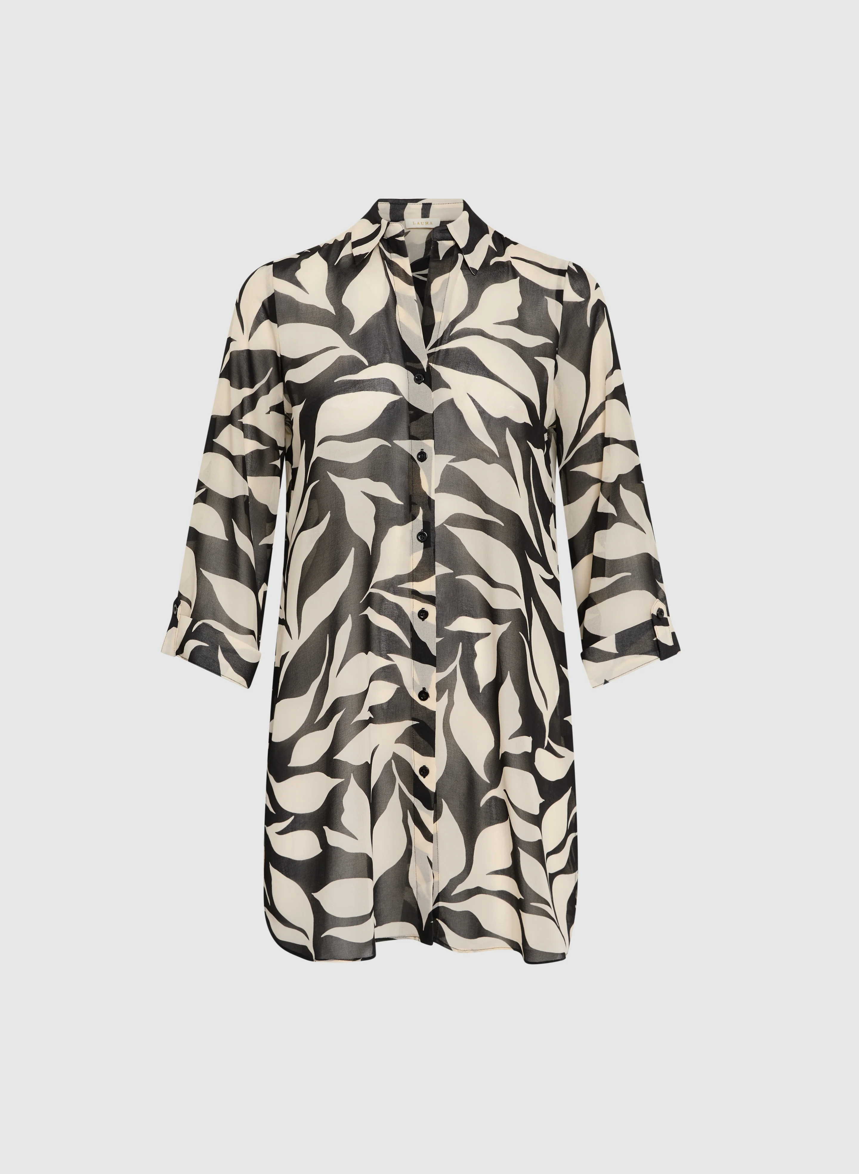 Leaf Print Tunic Blouse - Image 5