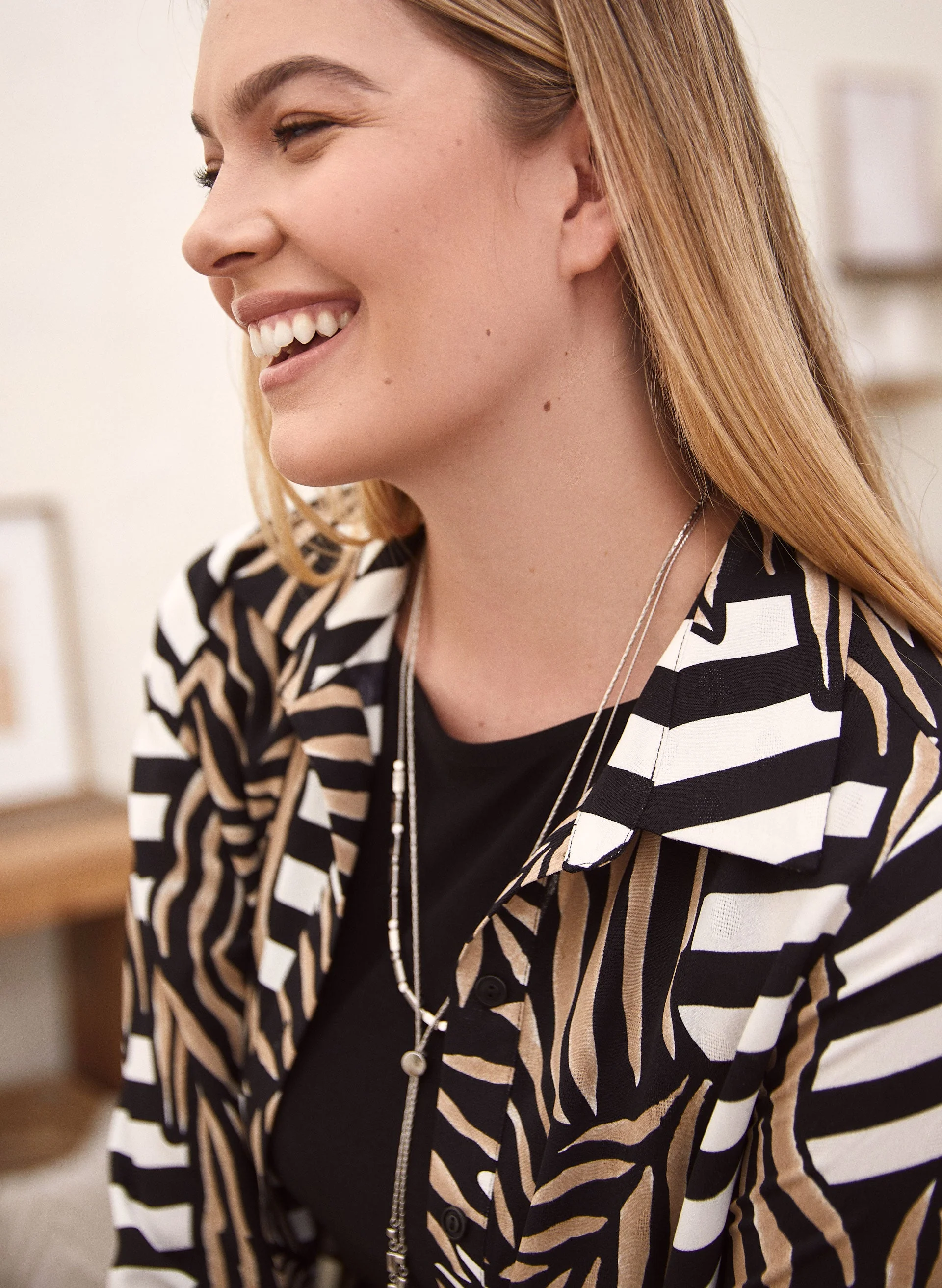 Leaf Print Button Down Top - Image 2