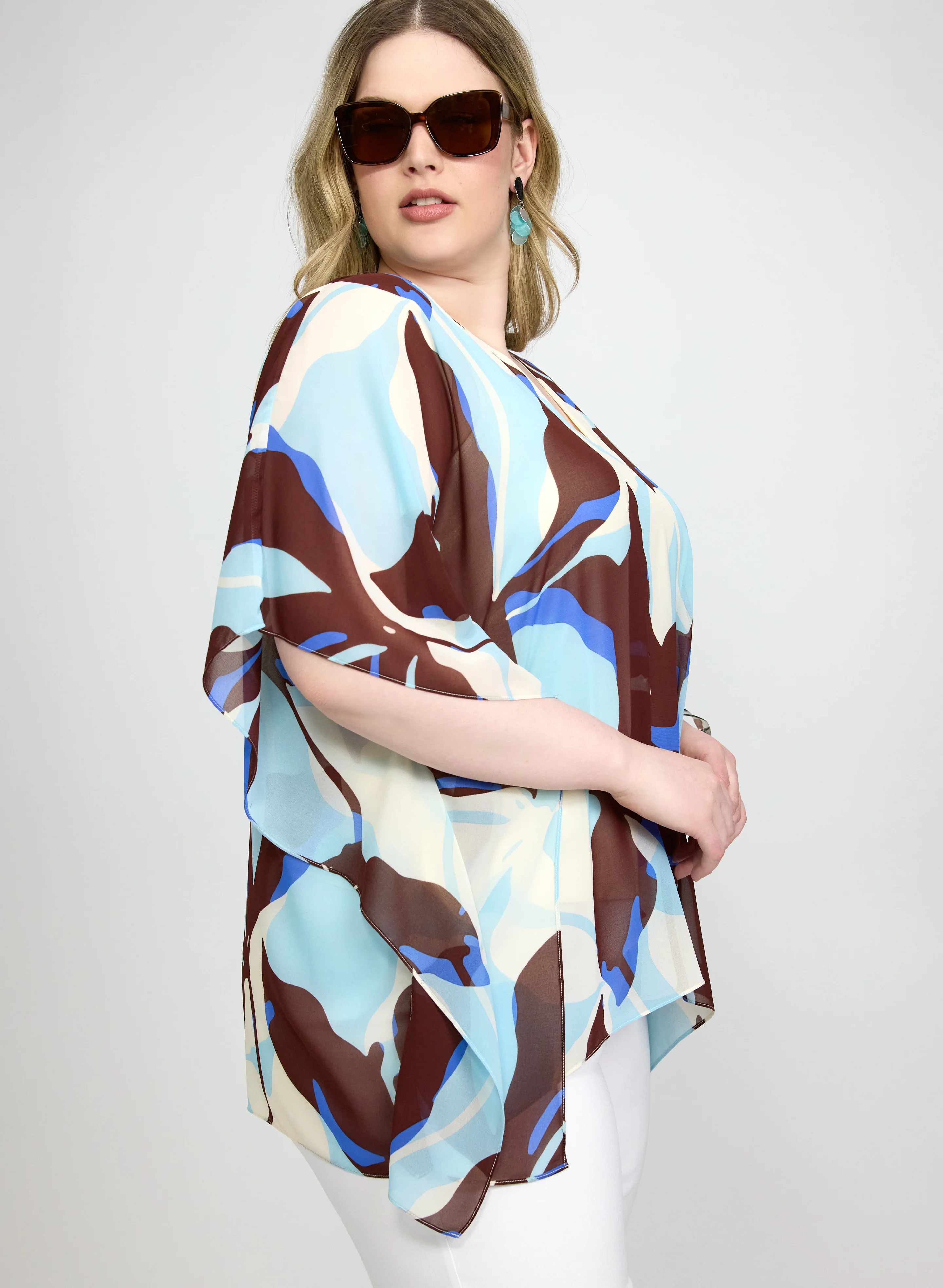 Leaf Print Chiffon Blouse - Image 2