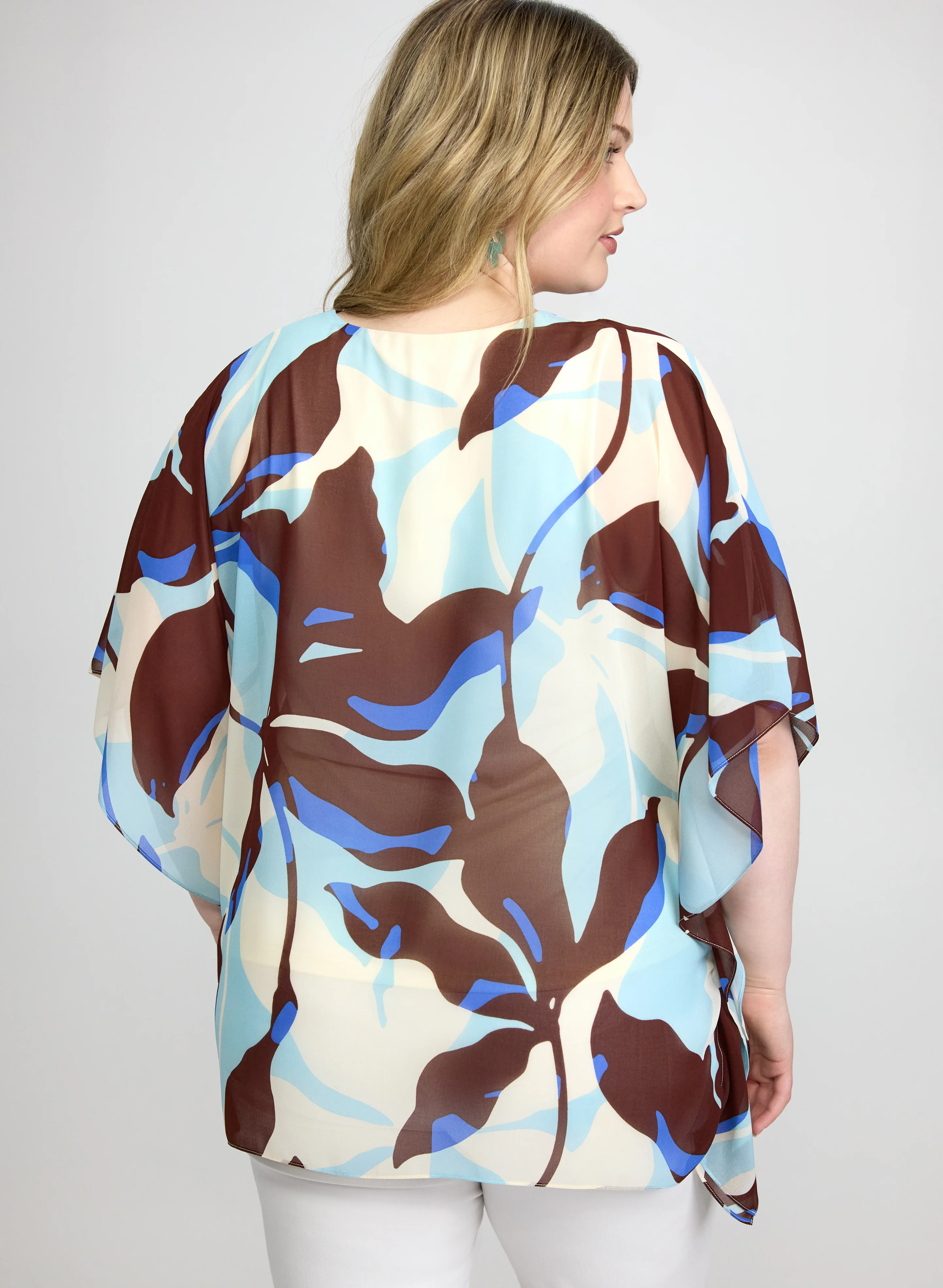 Leaf Print Chiffon Blouse - Image 5