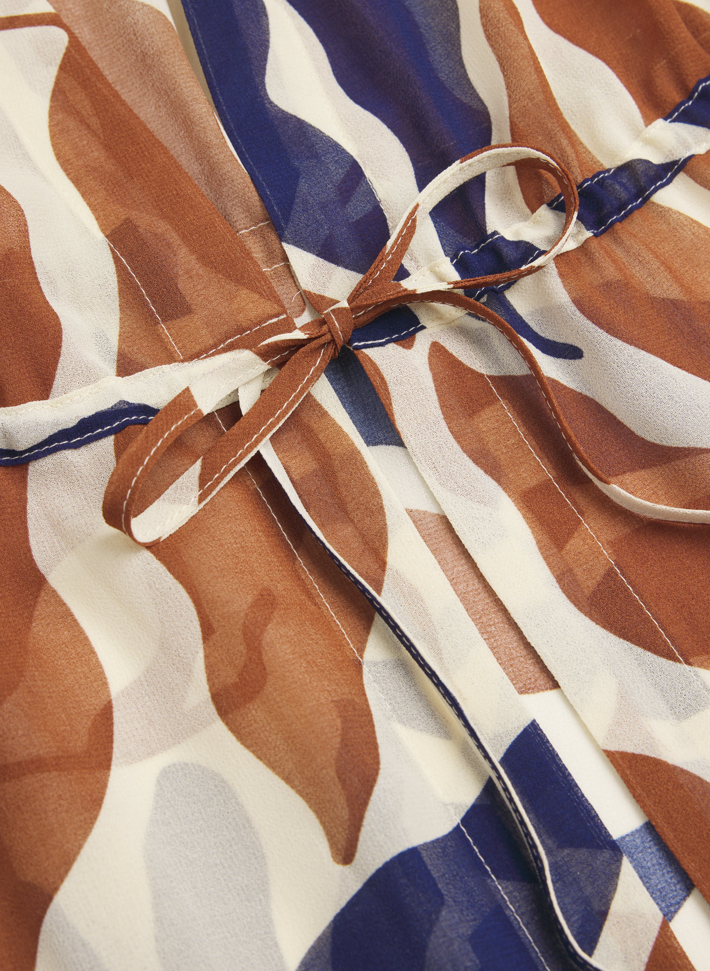 Leaf Print Chiffon Blouse - Image 7