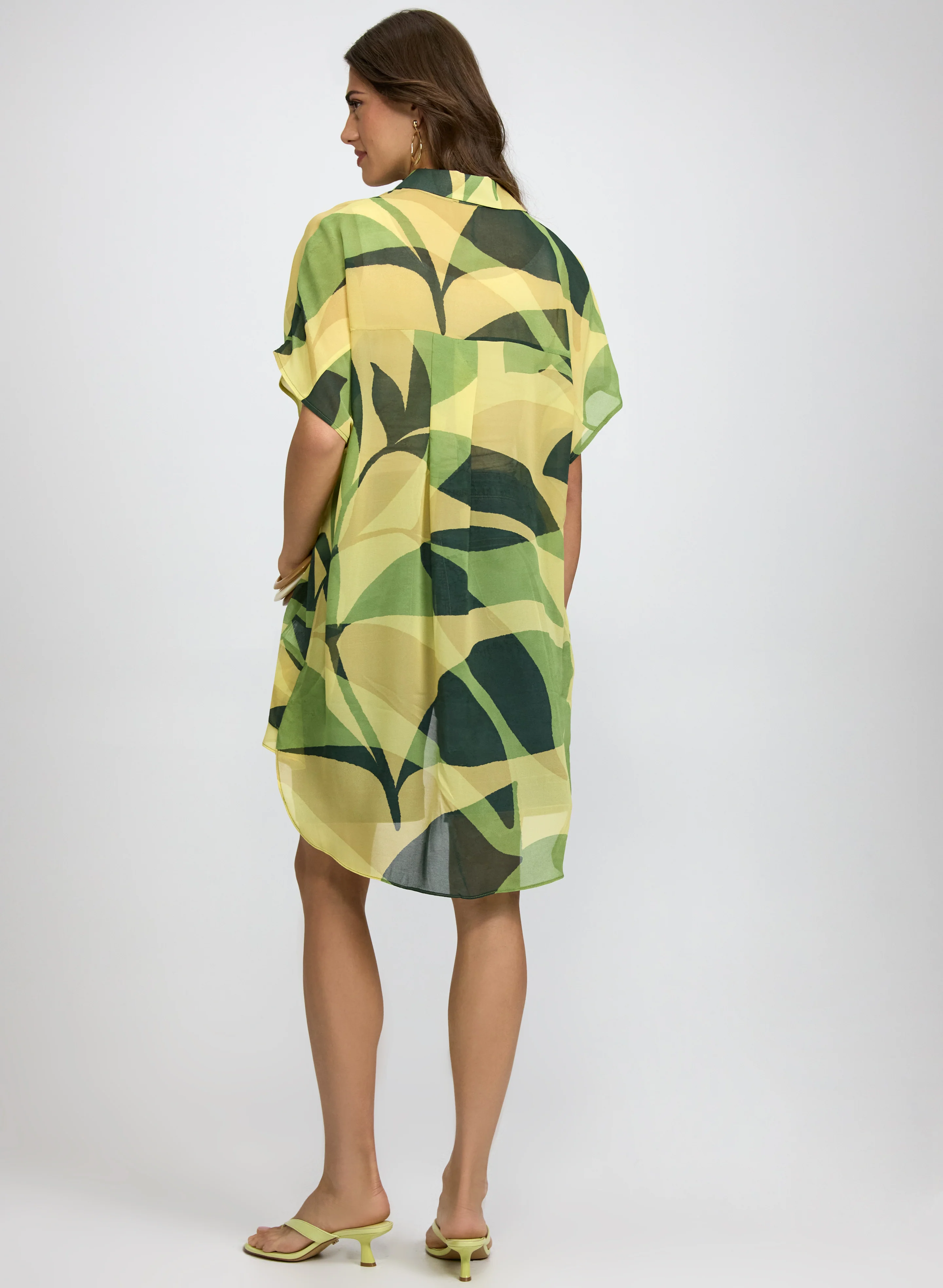 Leaf Print Chiffon Tunic - Image 3