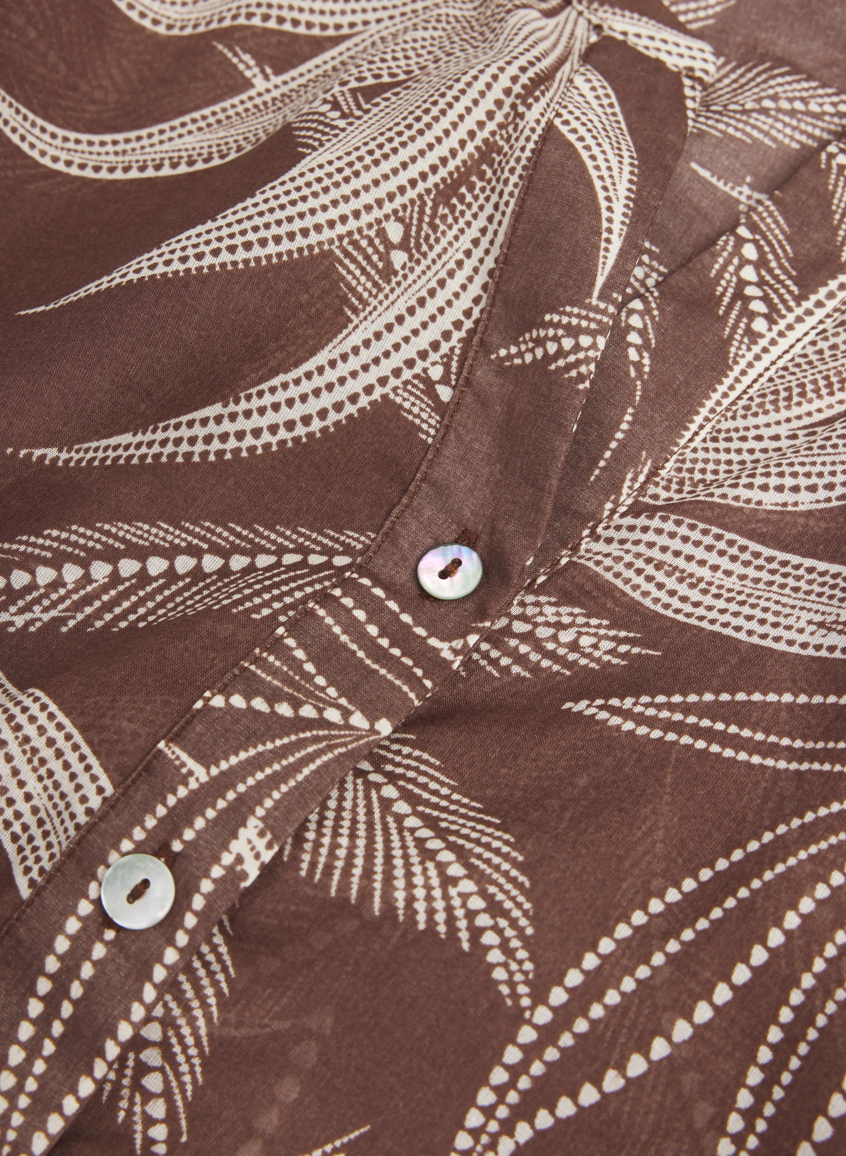 Leaf Print Cotton Blouse - Image 7