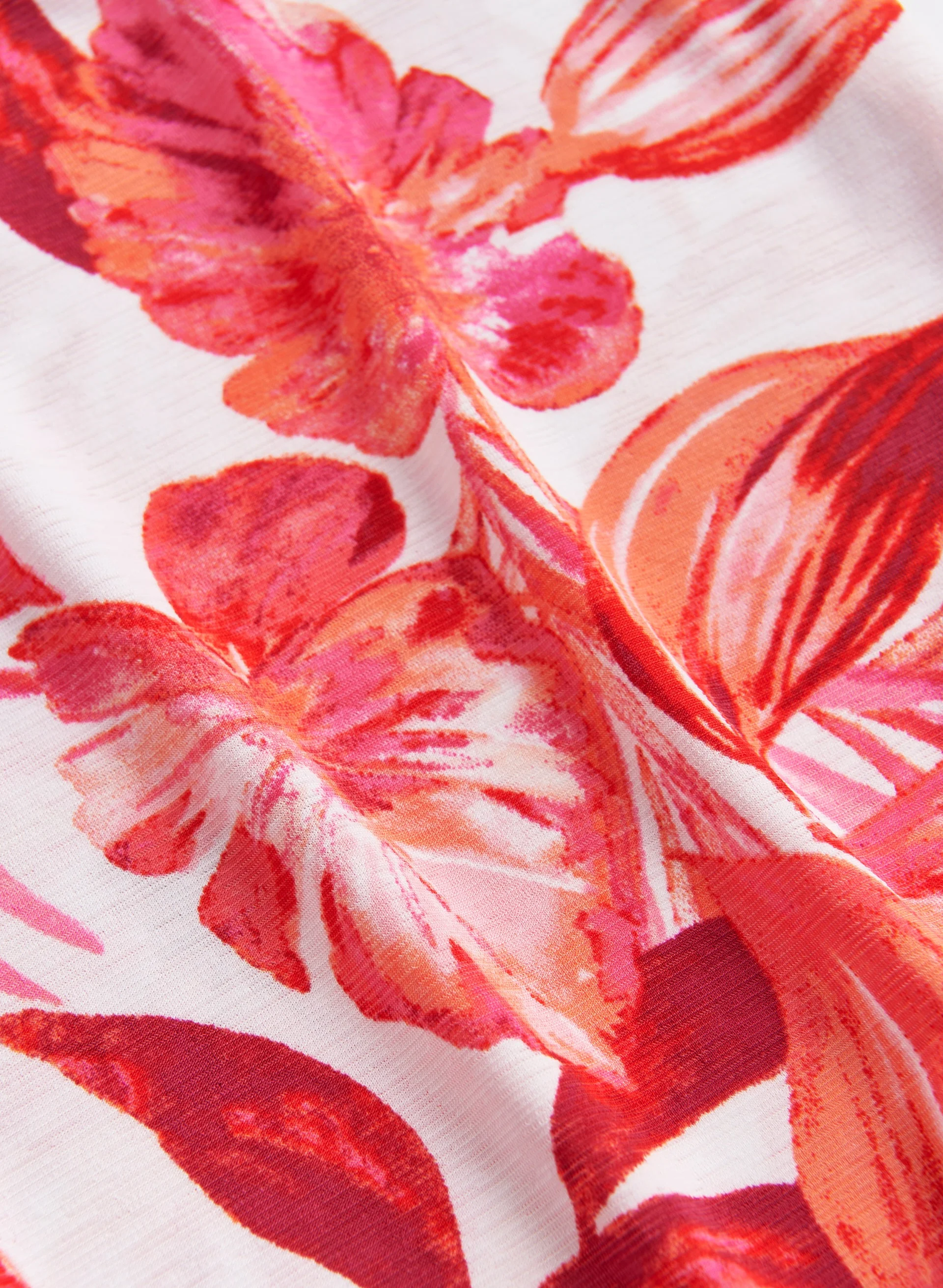 Leaf Print Flutter Sleeve Top - Image 6
