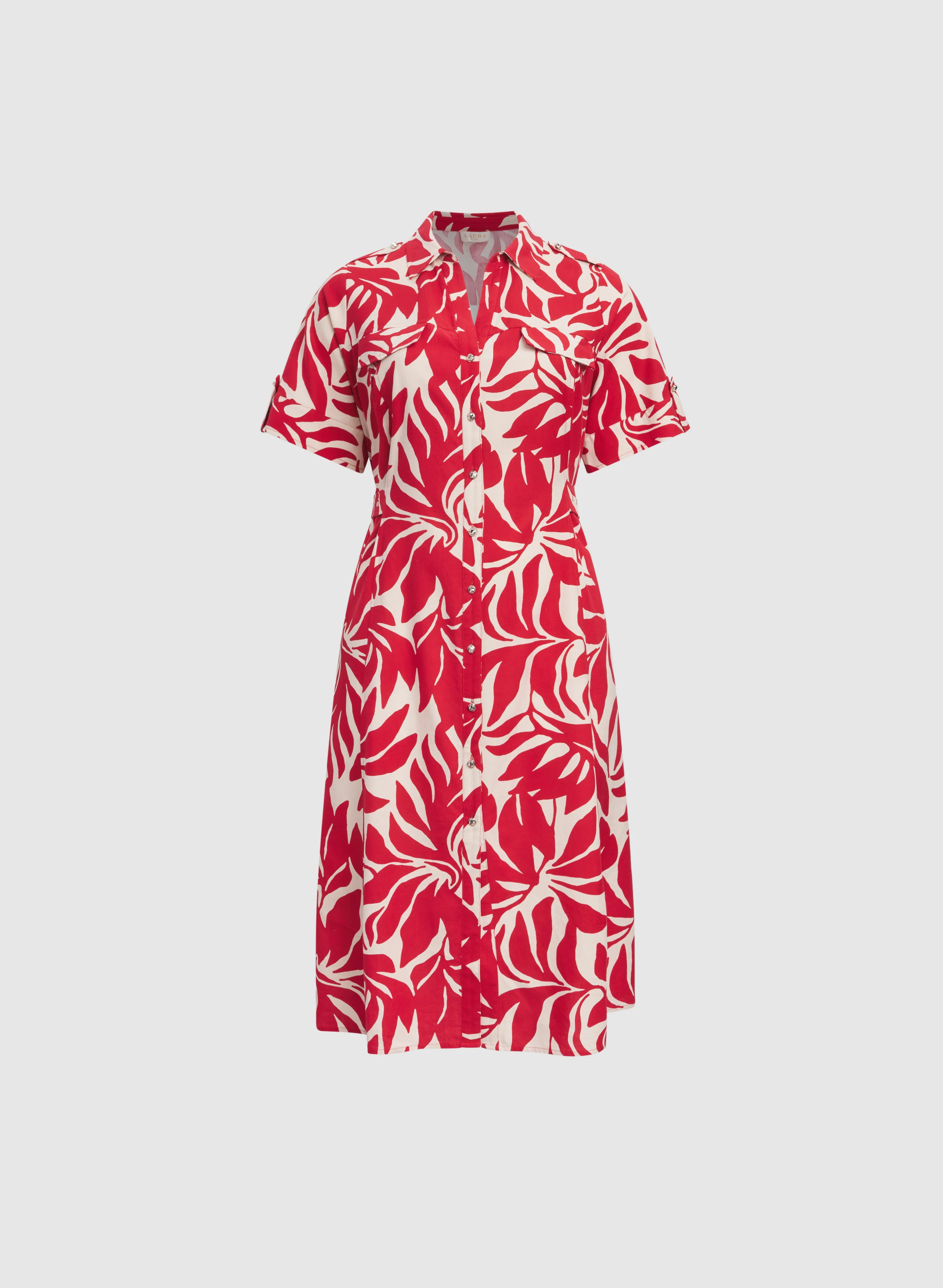 Leaf Print Linen-Blend Dress - Image 7