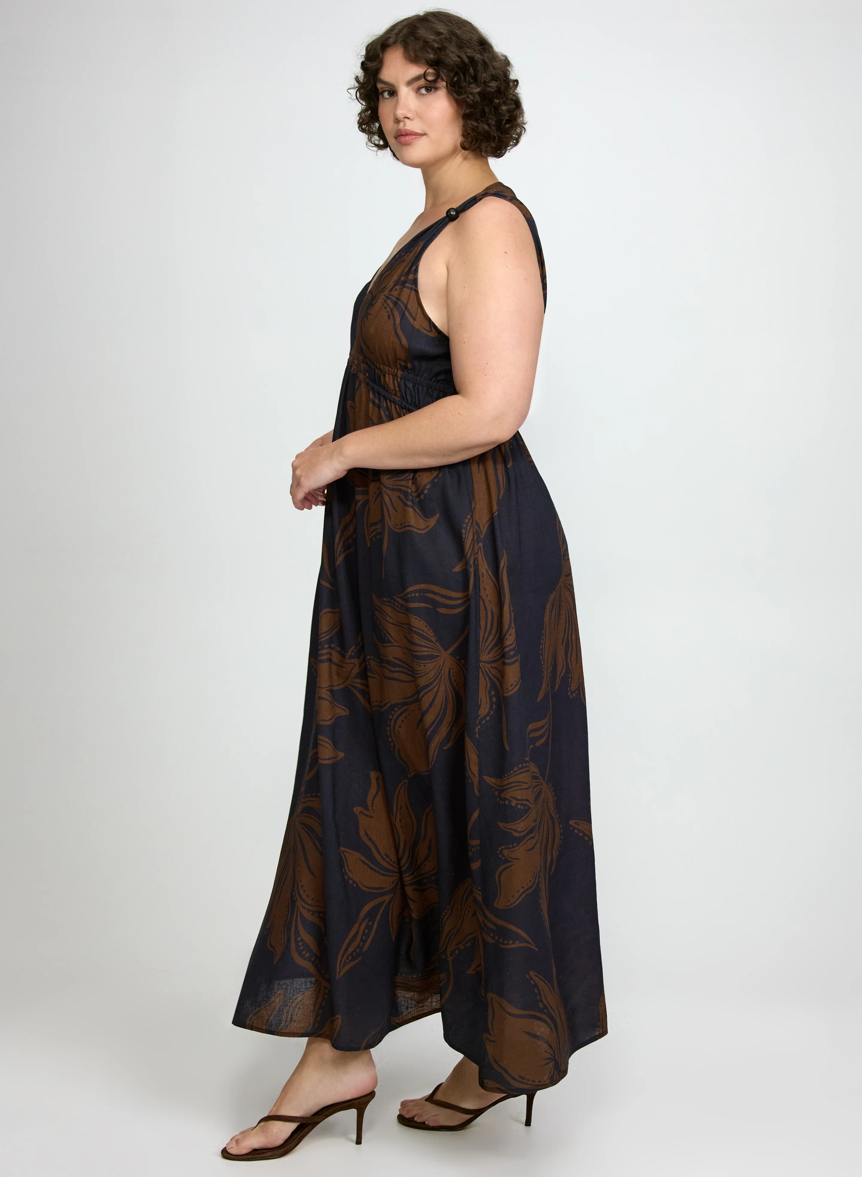 Leaf Print Maxi Dress - Image 2