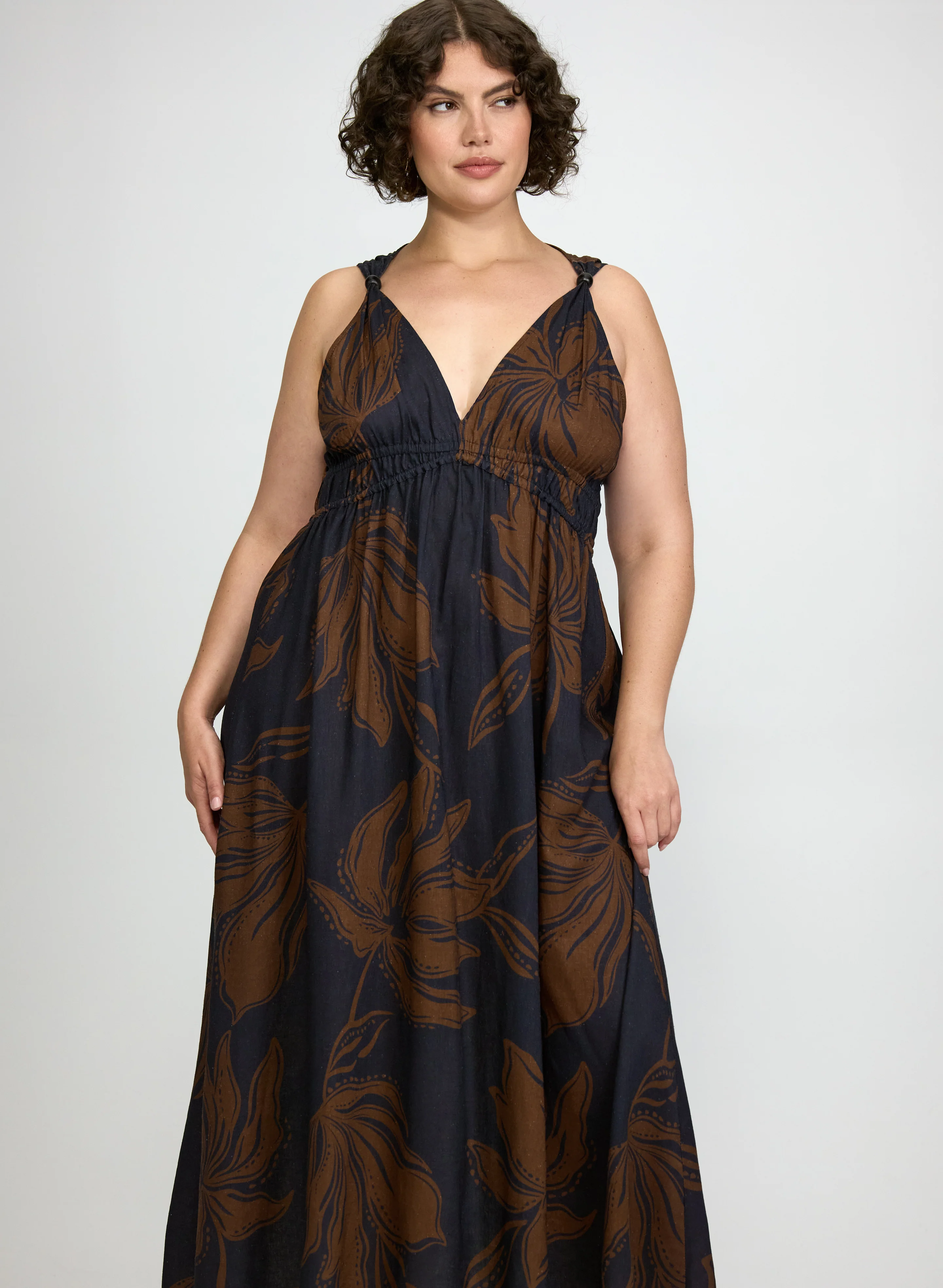 Leaf Print Maxi Dress - Image 4