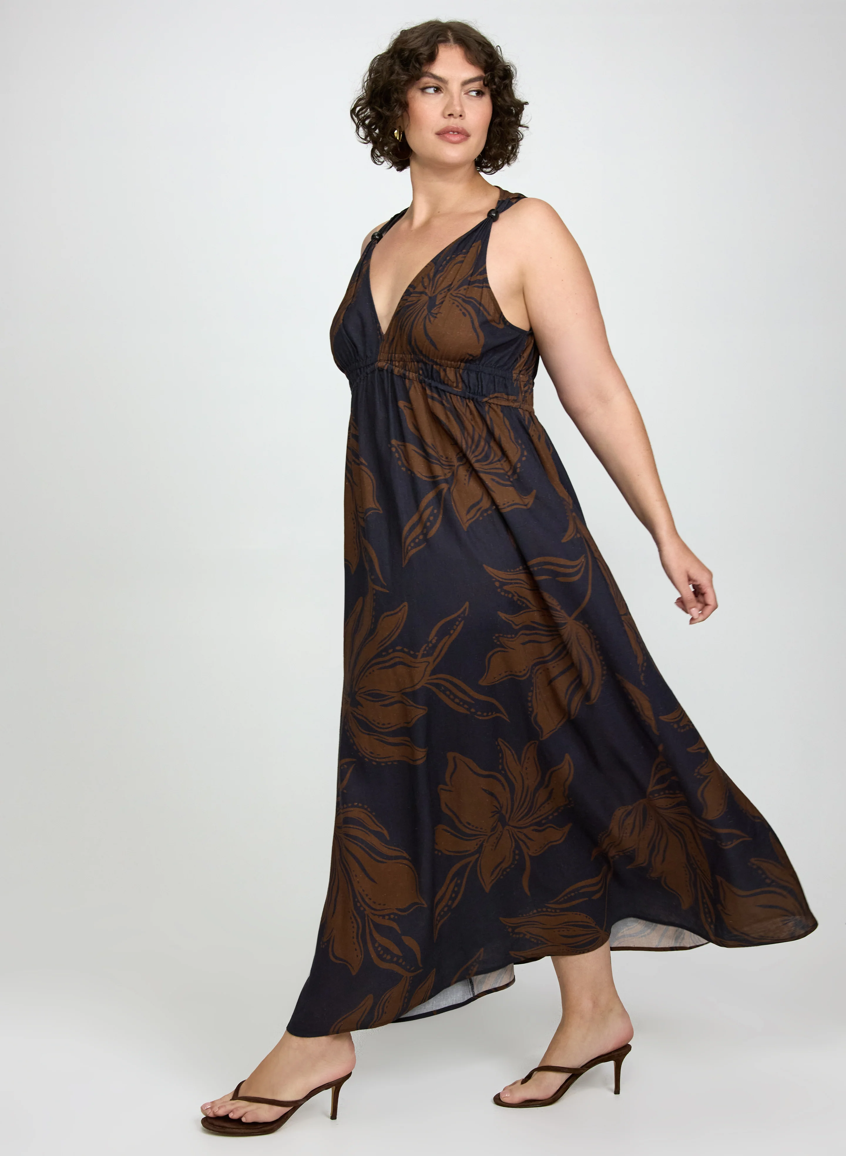 Leaf Print Maxi Dress - Image 9