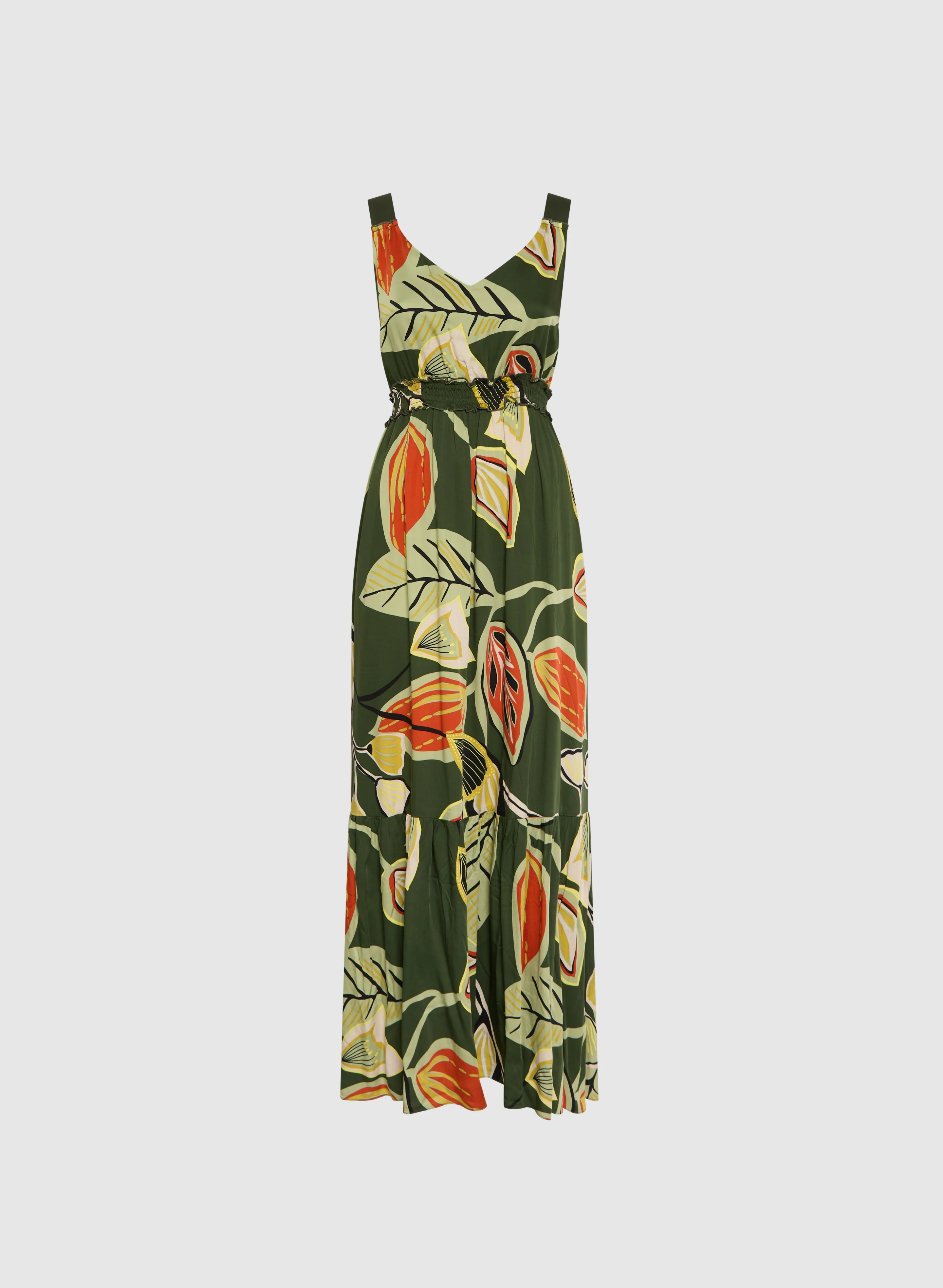 Leaf Print Maxi Dress - Image 5