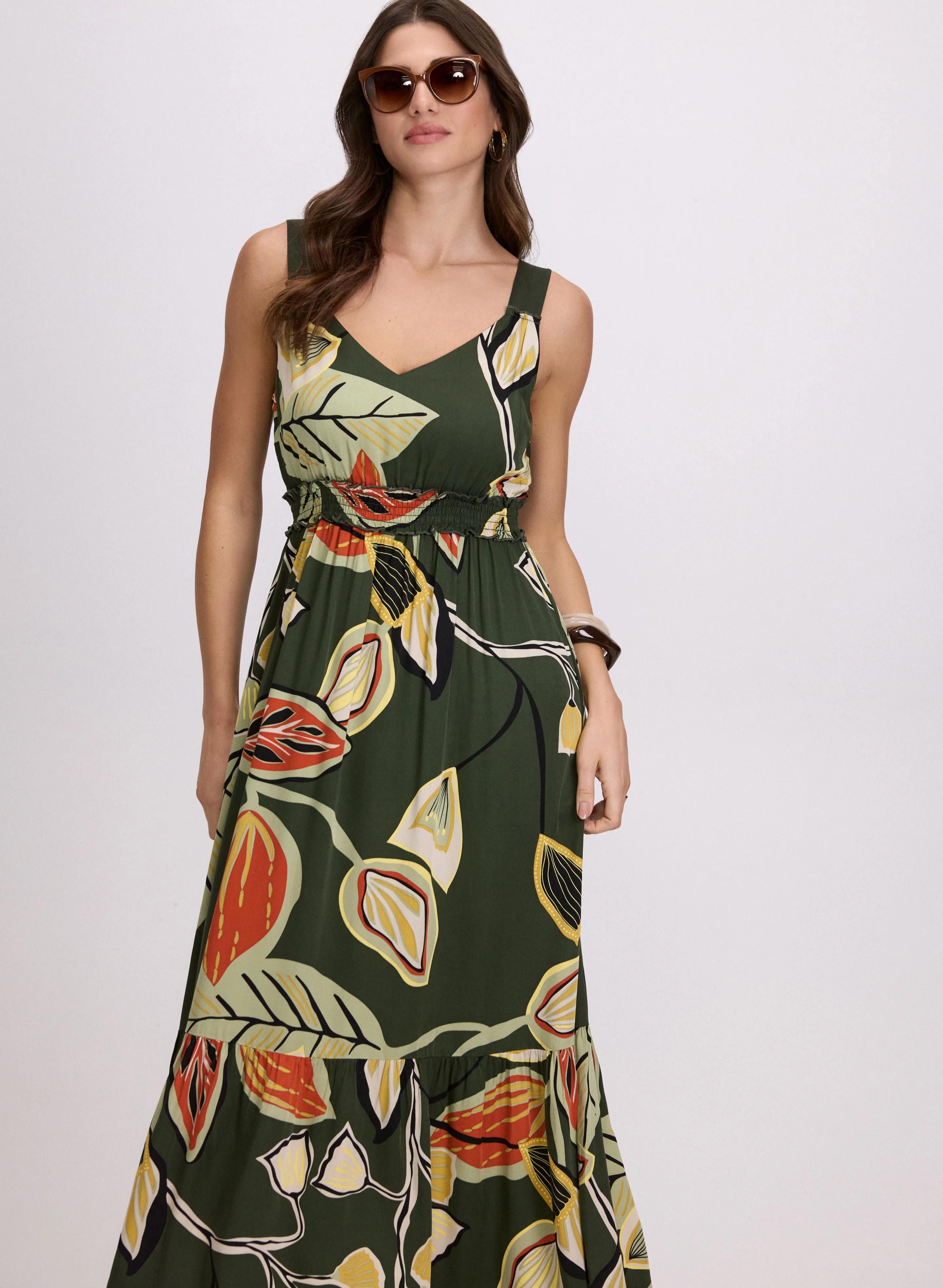 Leaf Print Maxi Dress - Image 7