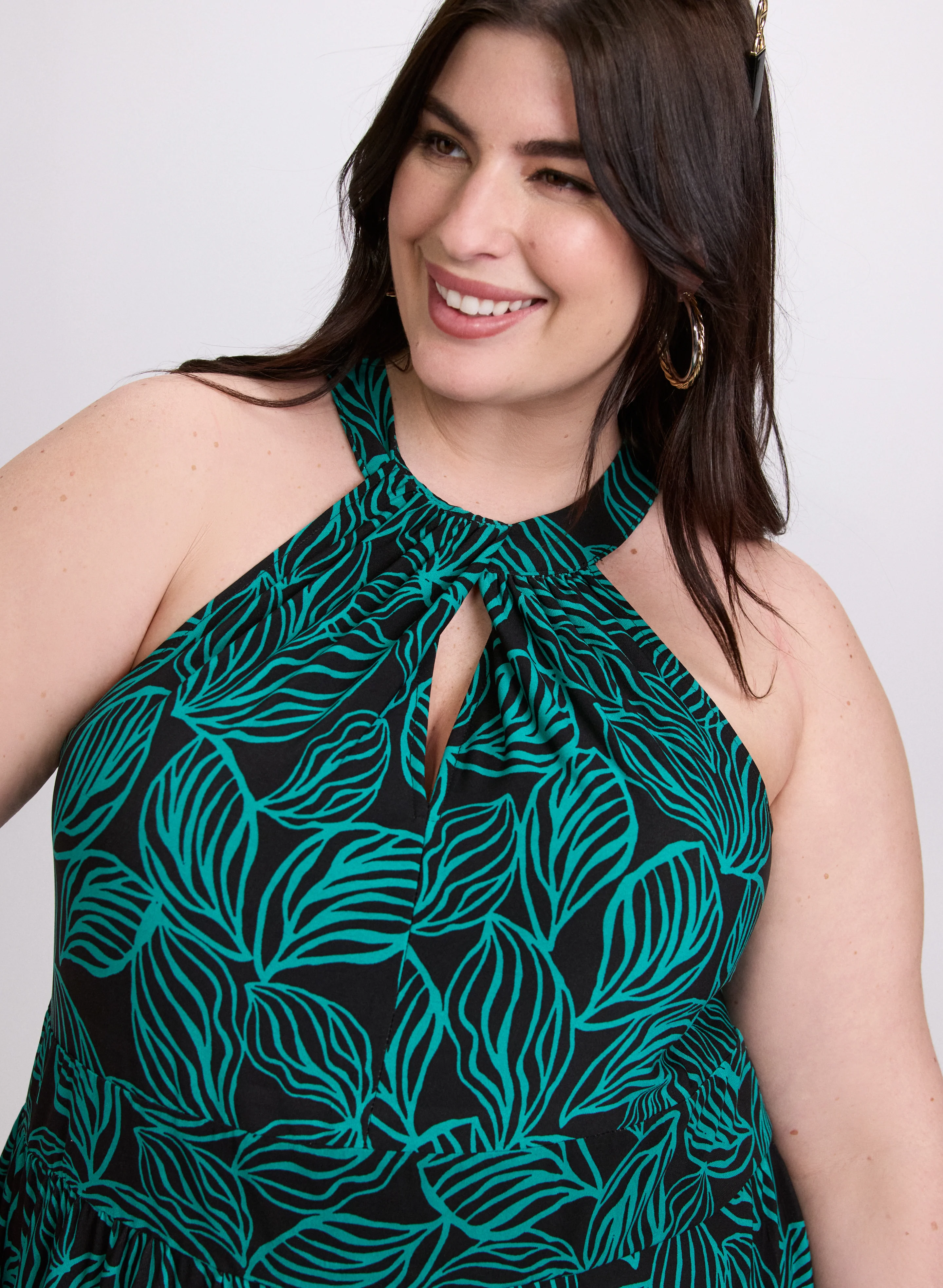 Leaf Print Maxi Dress - Image 3