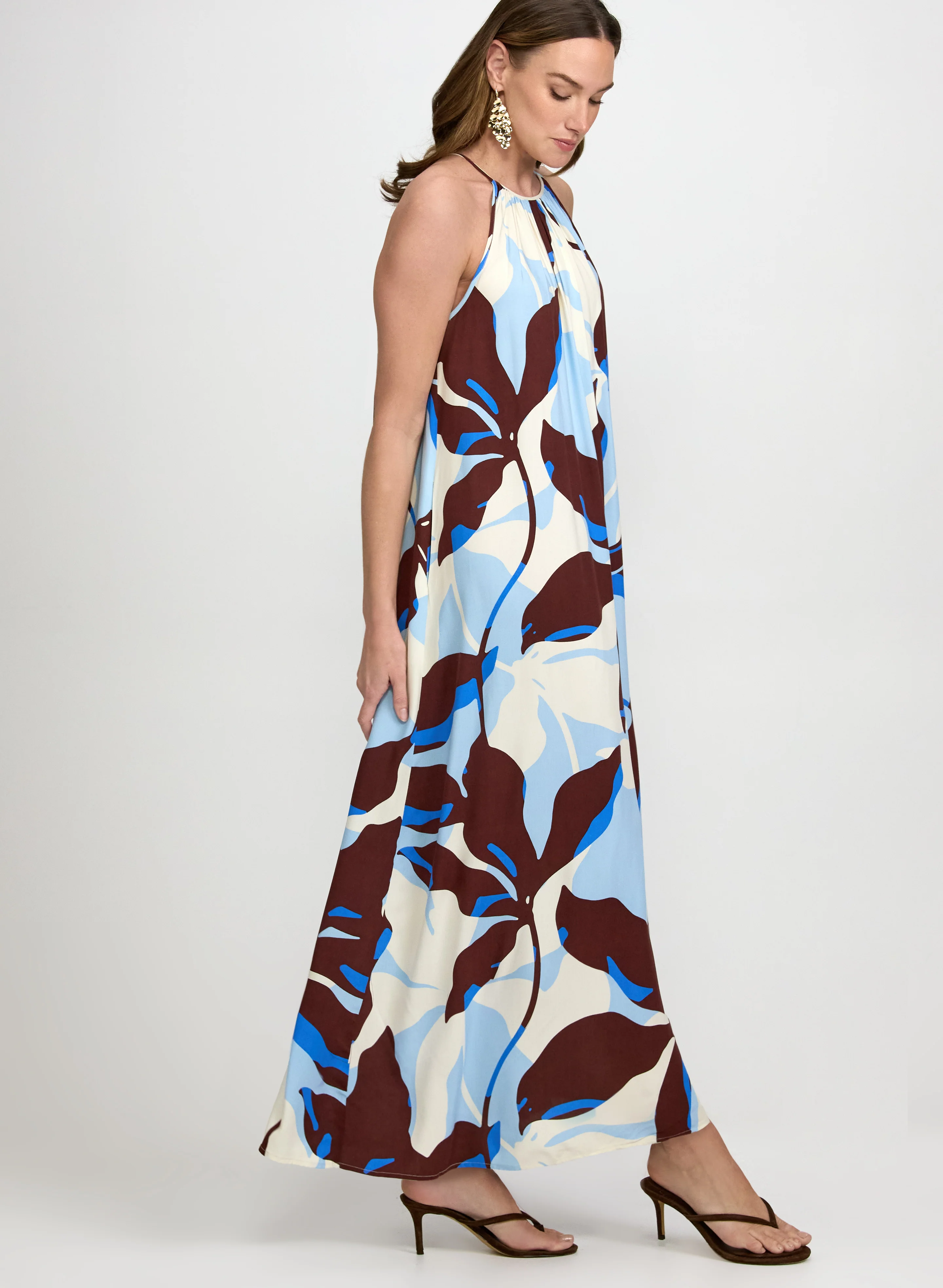 Leaf Print Maxi Dress - Image 2