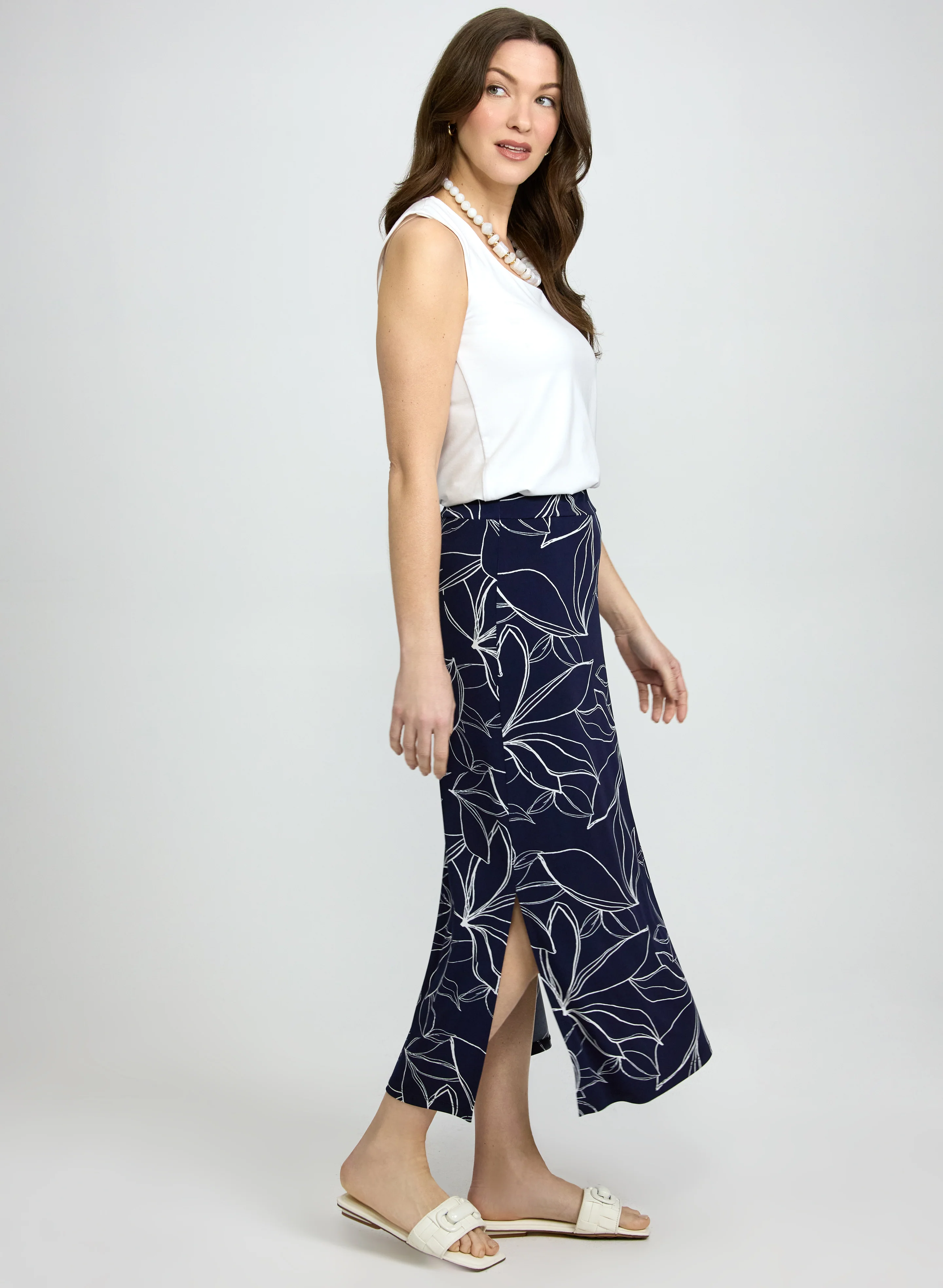 Leaf Print Maxi Skirt - Image 3