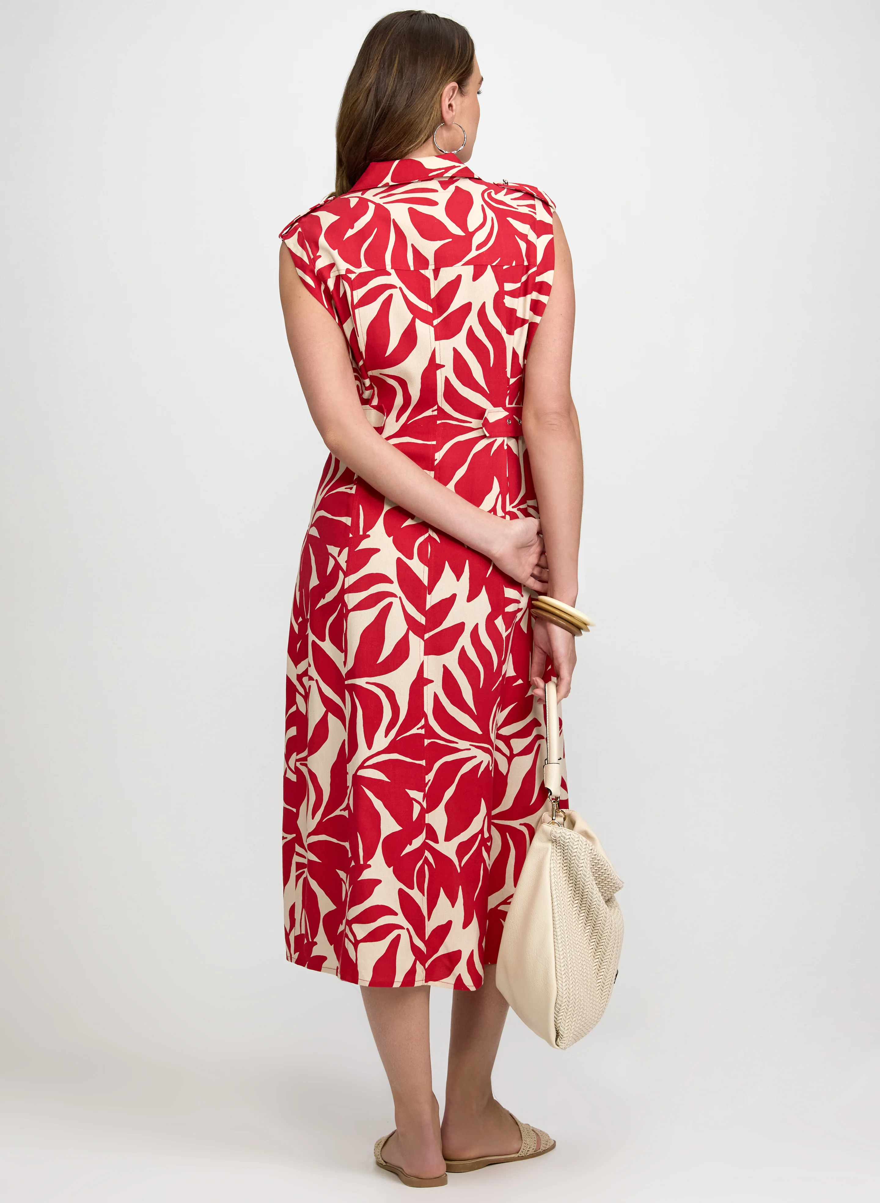 Leaf Print Linen-Blend Dress - Image 5