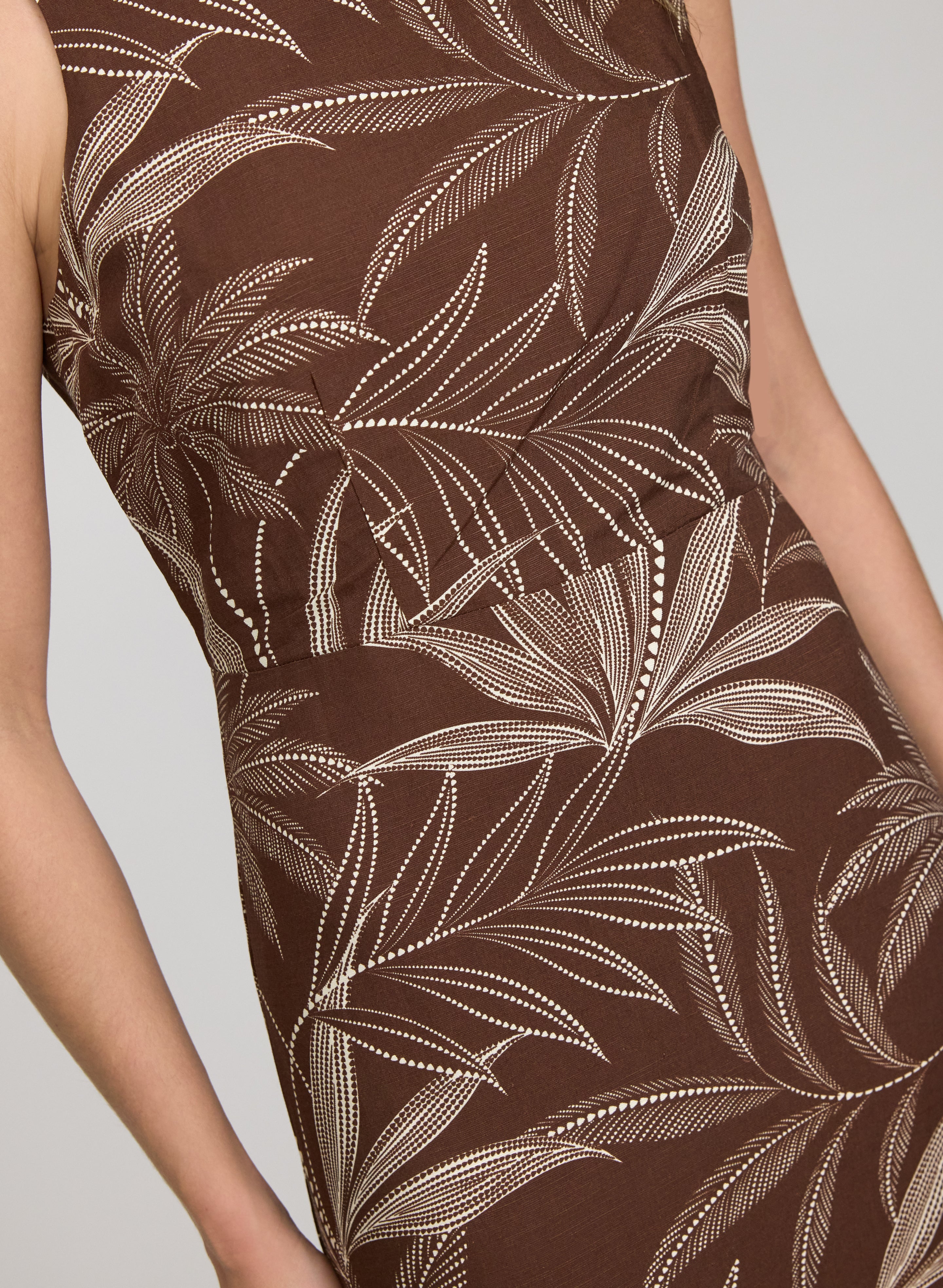 Leaf Print Midi Dress - Image 2