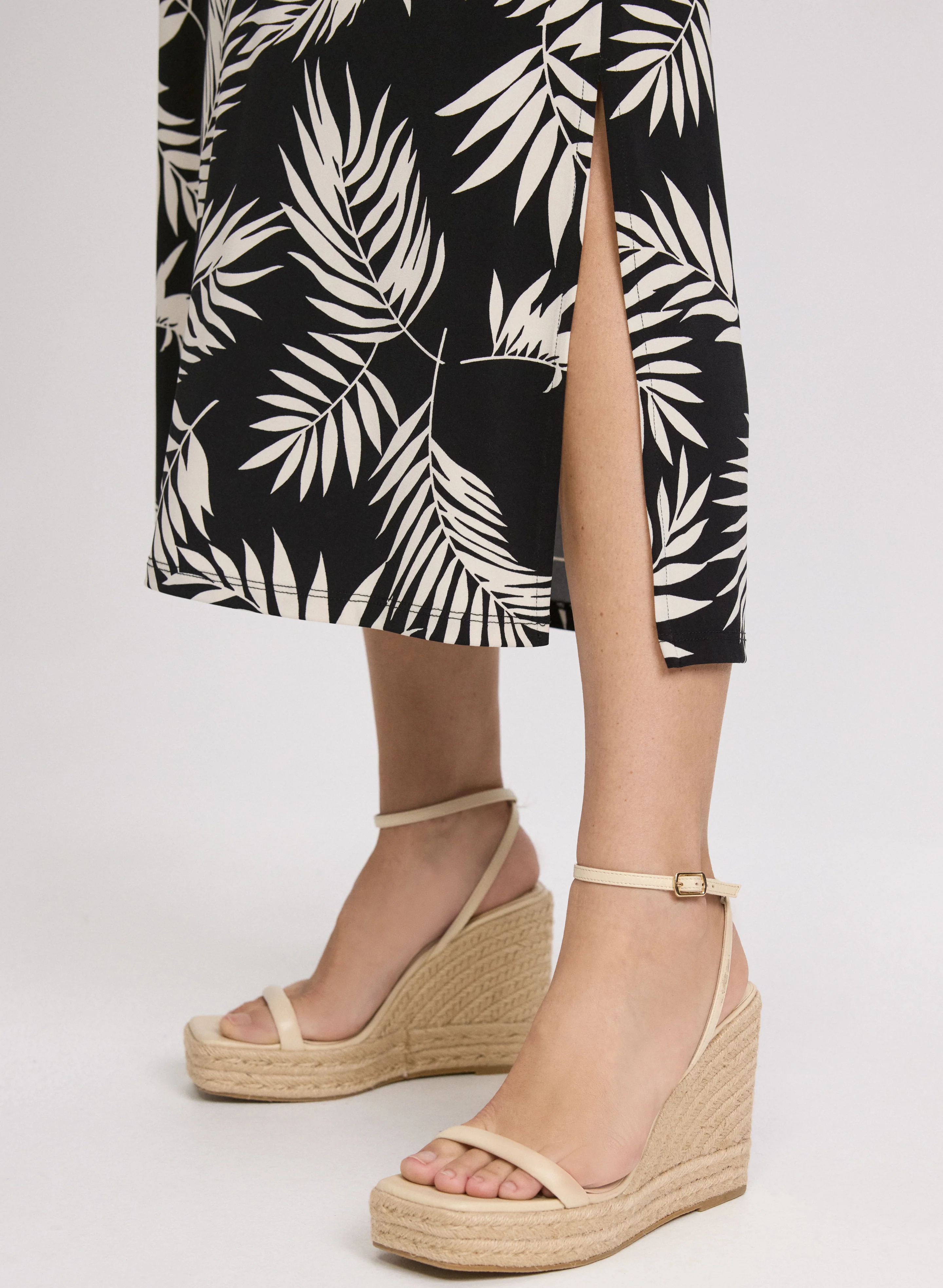 Leaf Print Midi Skirt - Image 2