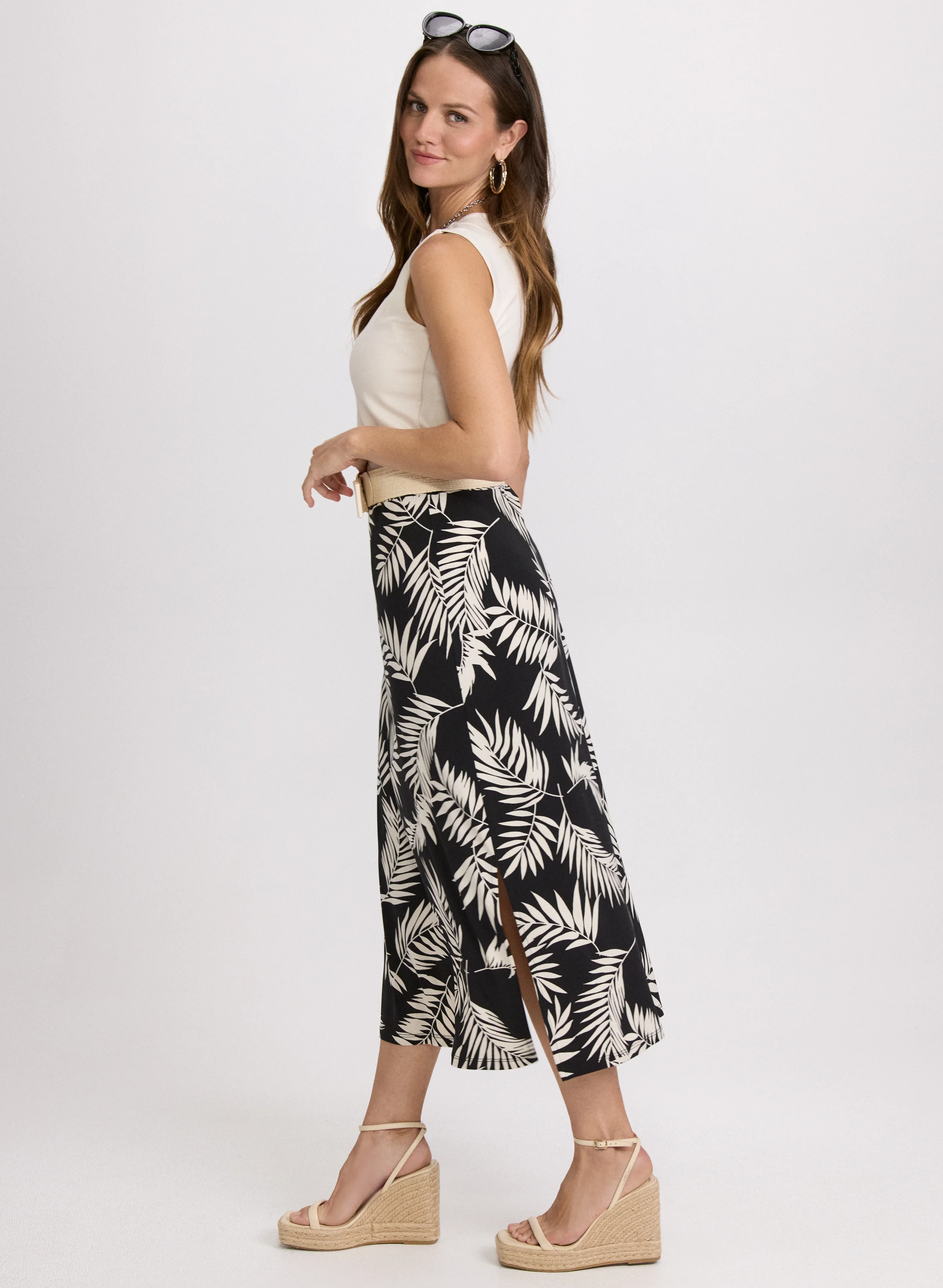 Leaf Print Midi Skirt - Image 3