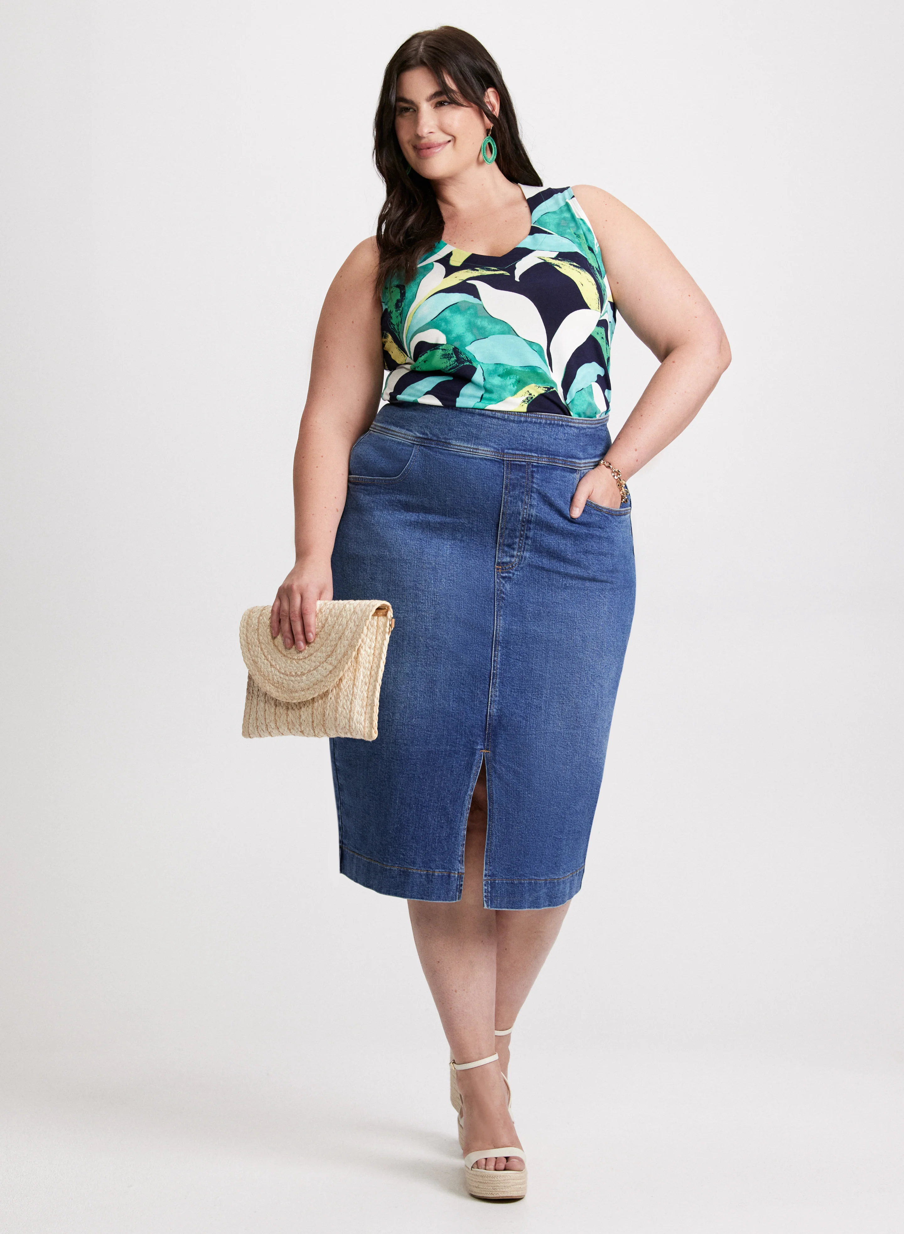 Leaf Print Sleeveless Top - Image 3