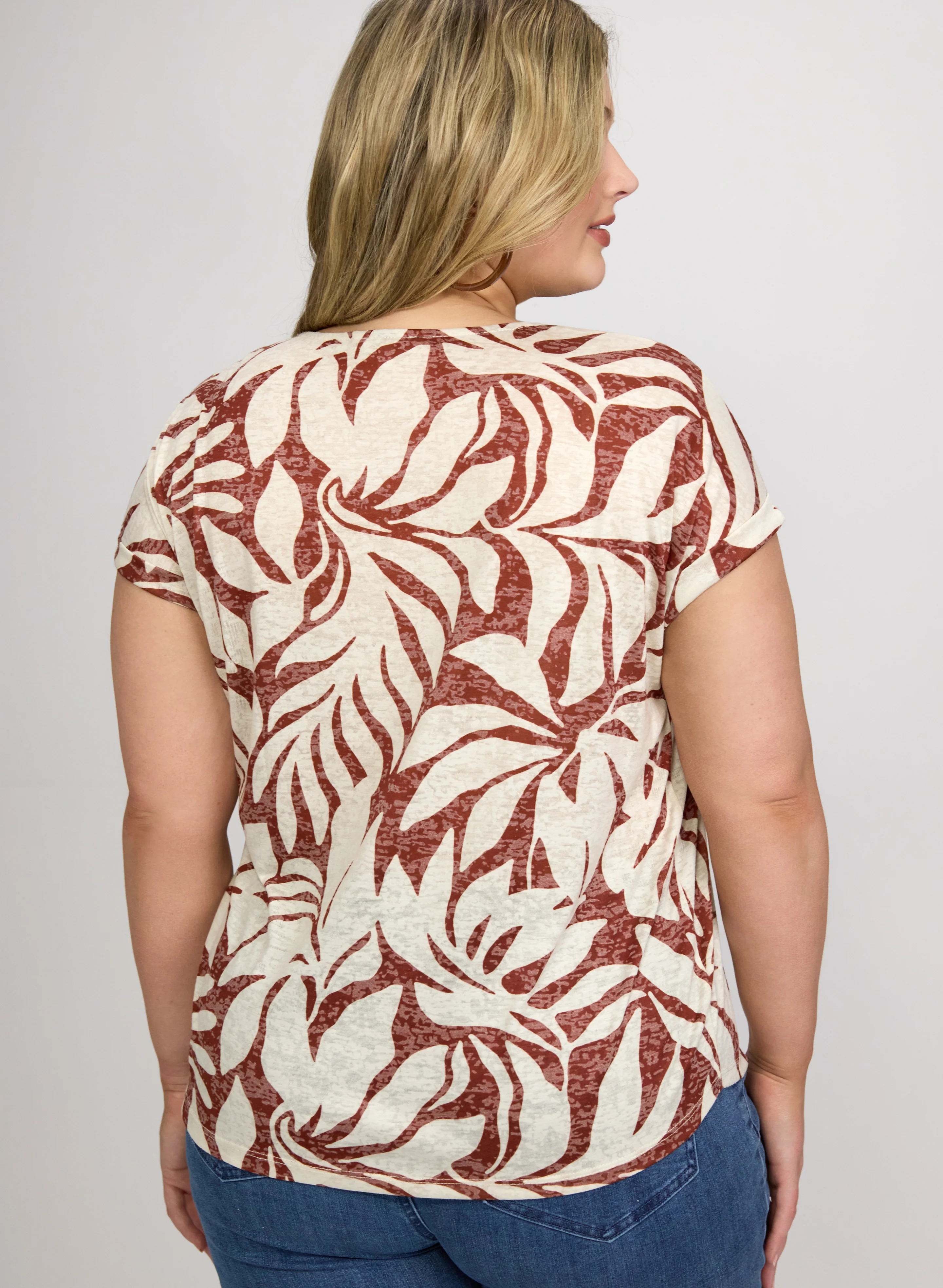 Leaf Print T-Shirt - Image 5