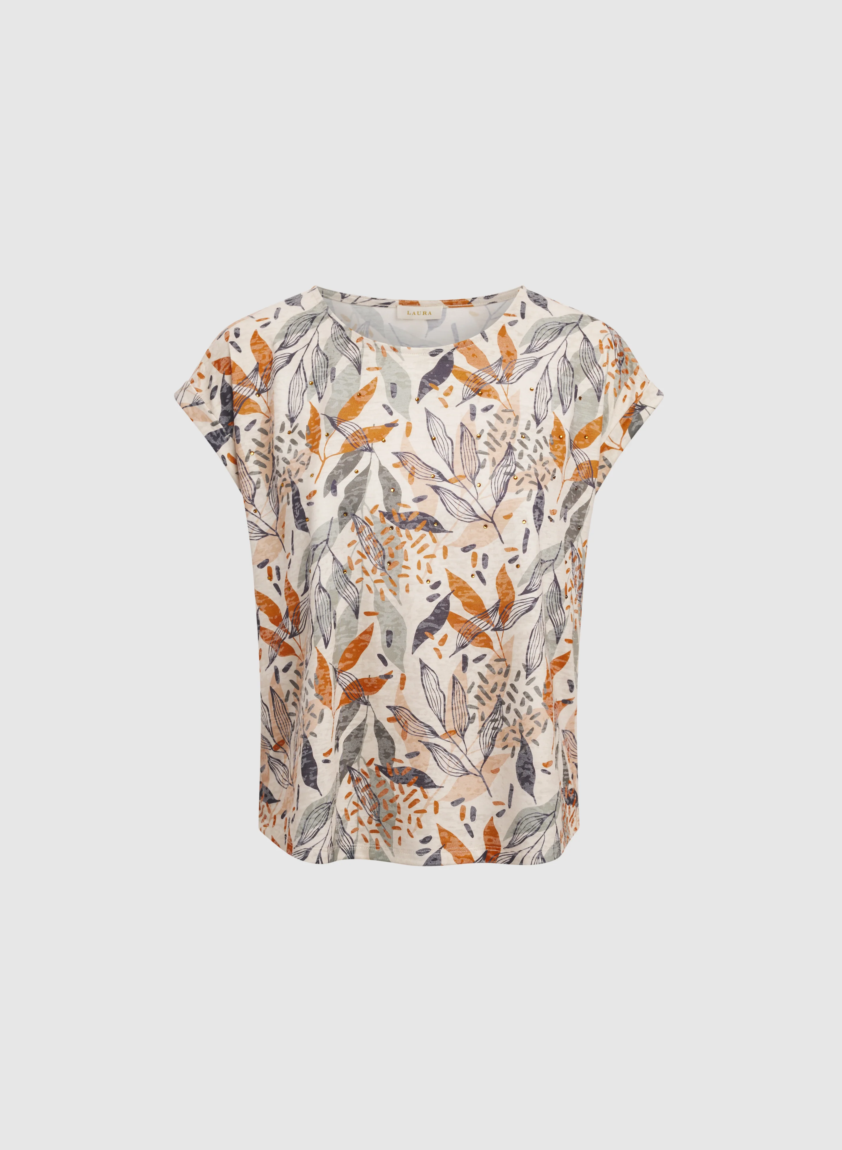 Leaf Print T-Shirt - Image 5