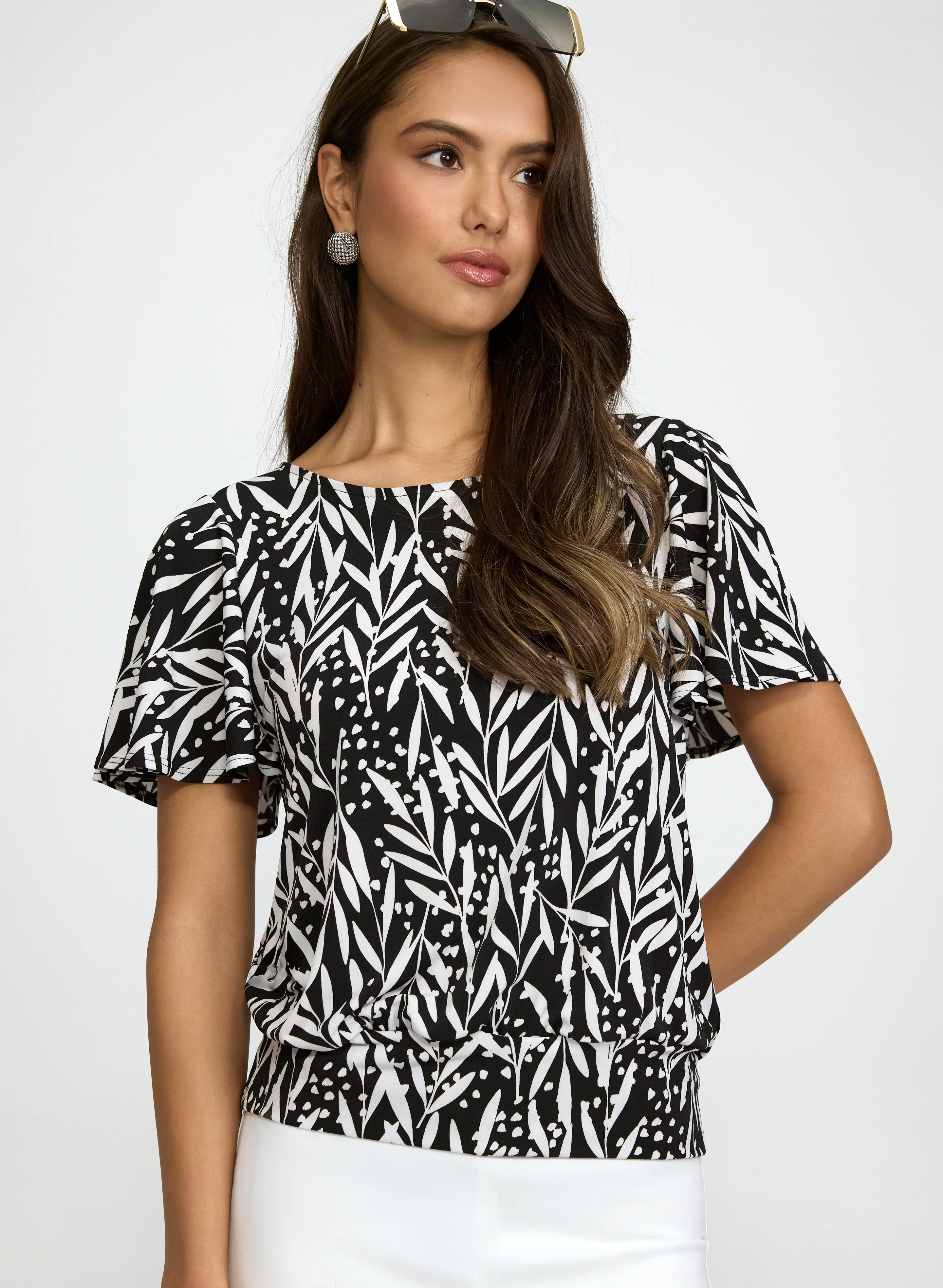 Leaf Print Top
