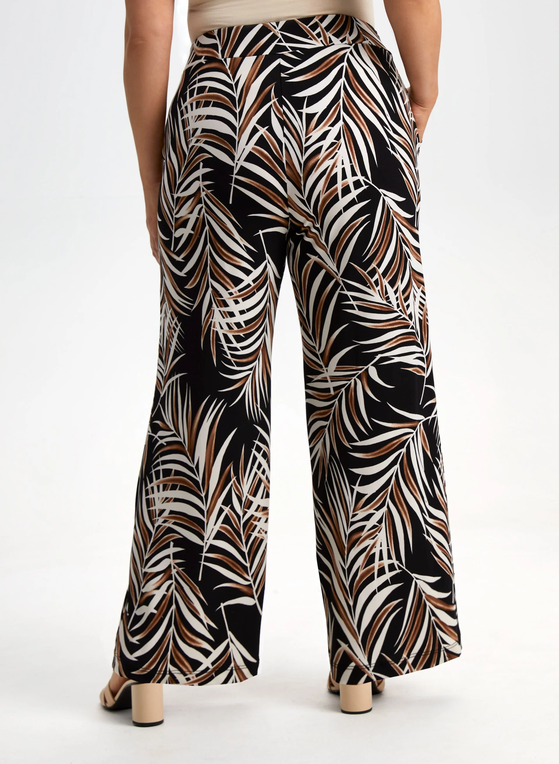 Leaf Print Wide Leg Pants - Image 2