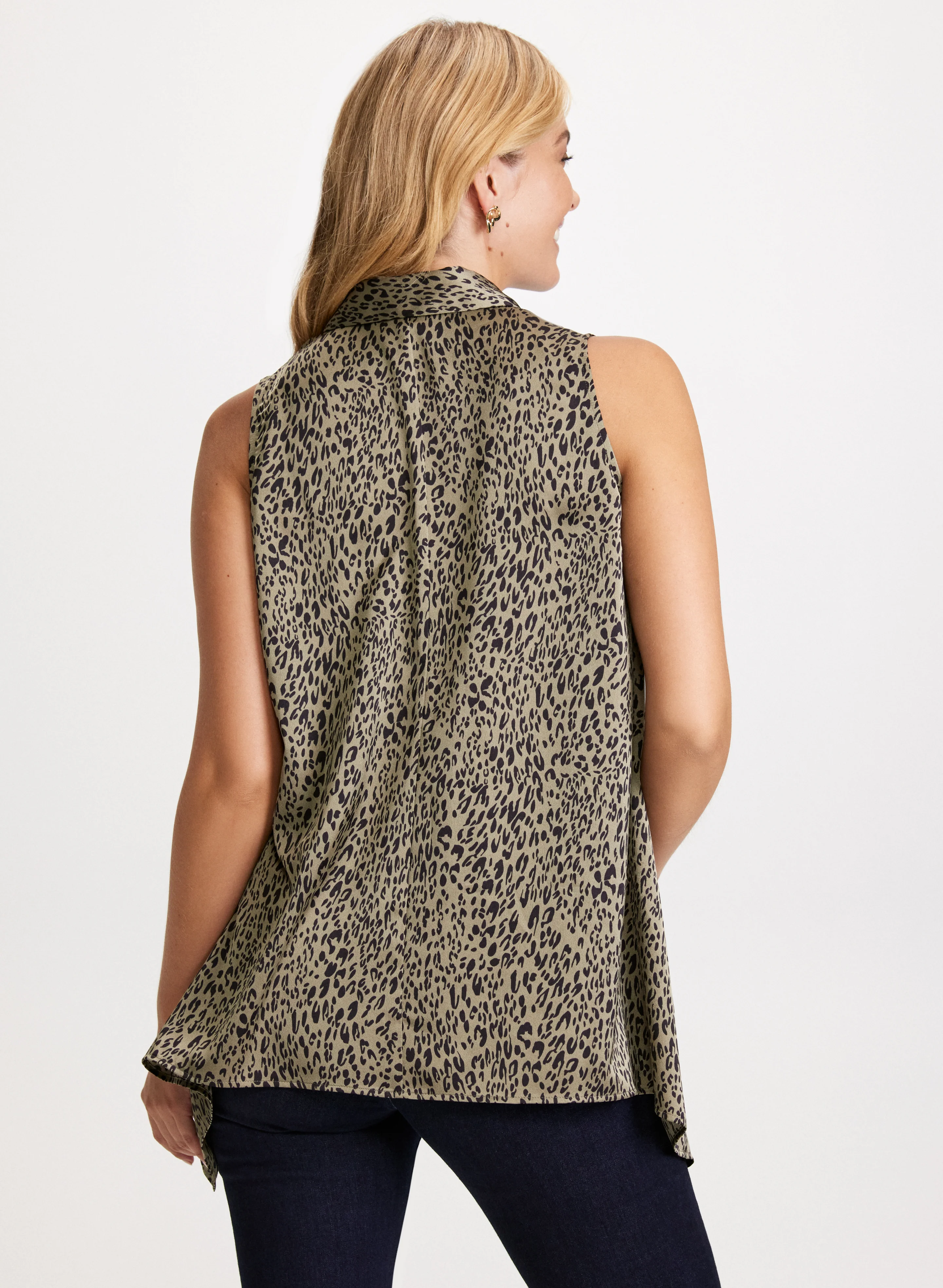 Leopard Print Sleeveless Blouse - Image 4
