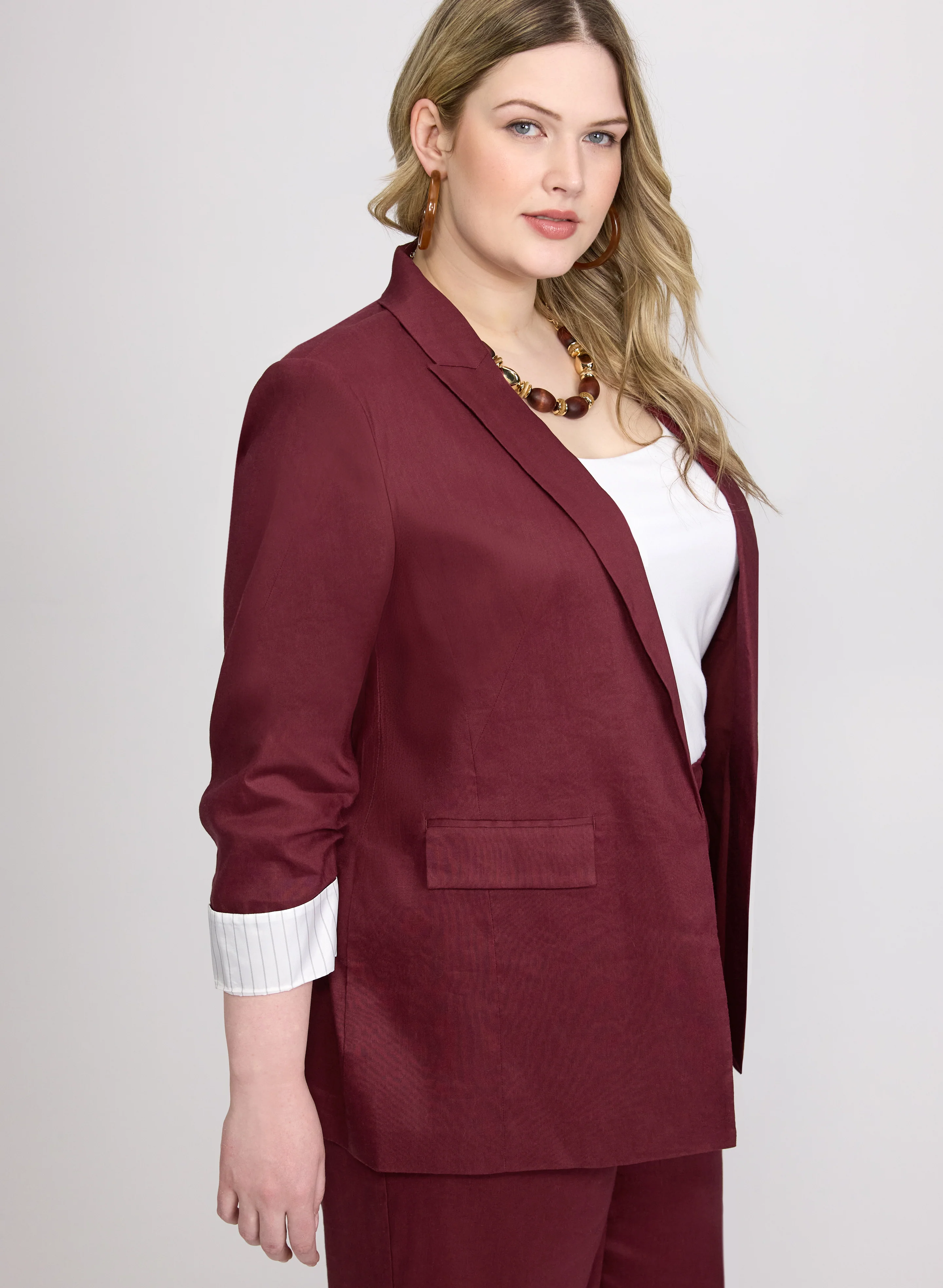 Linen-Blend Blazer - Image 2