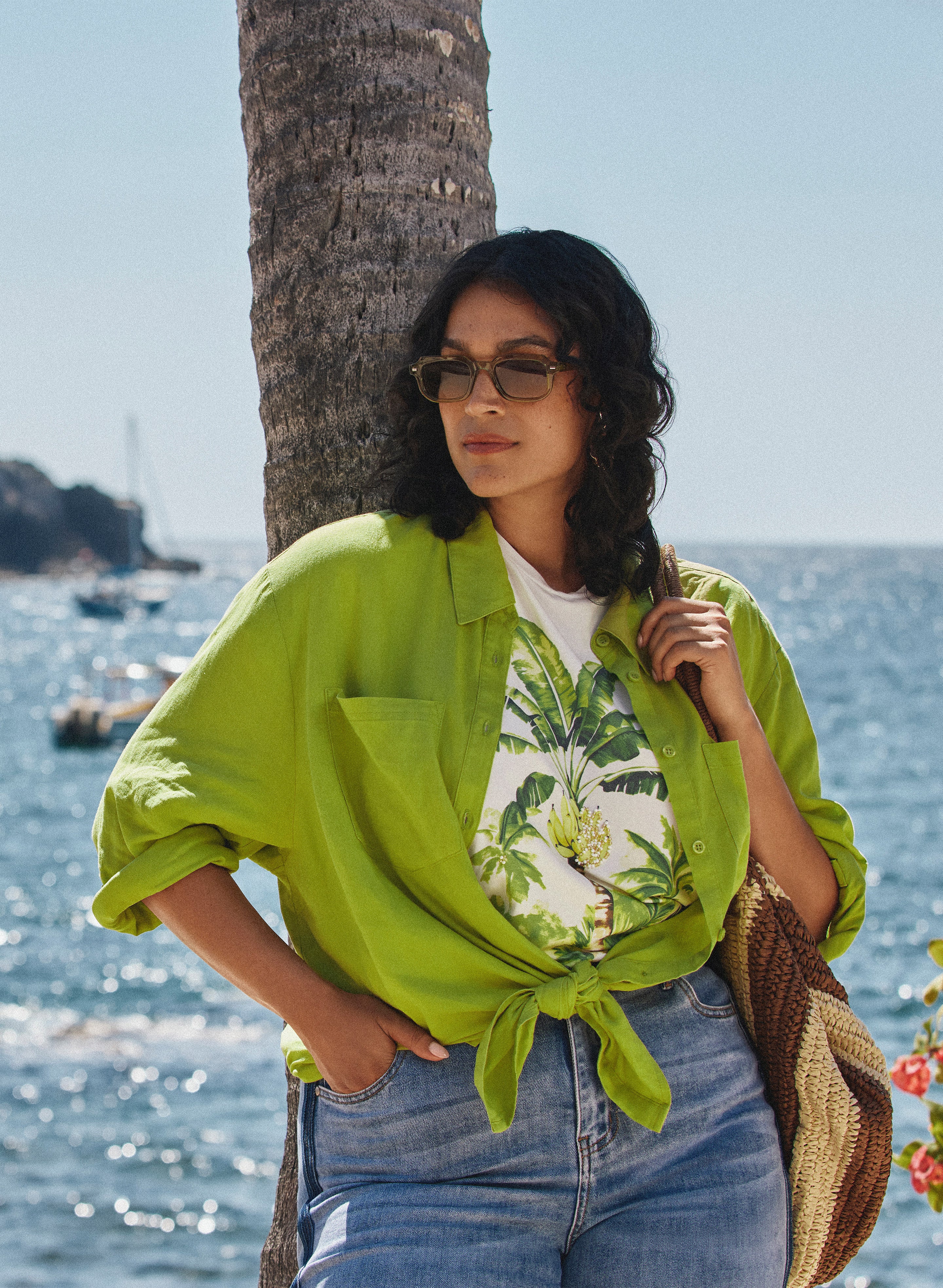 Linen-Blend Button-Down Blouse - Image 2