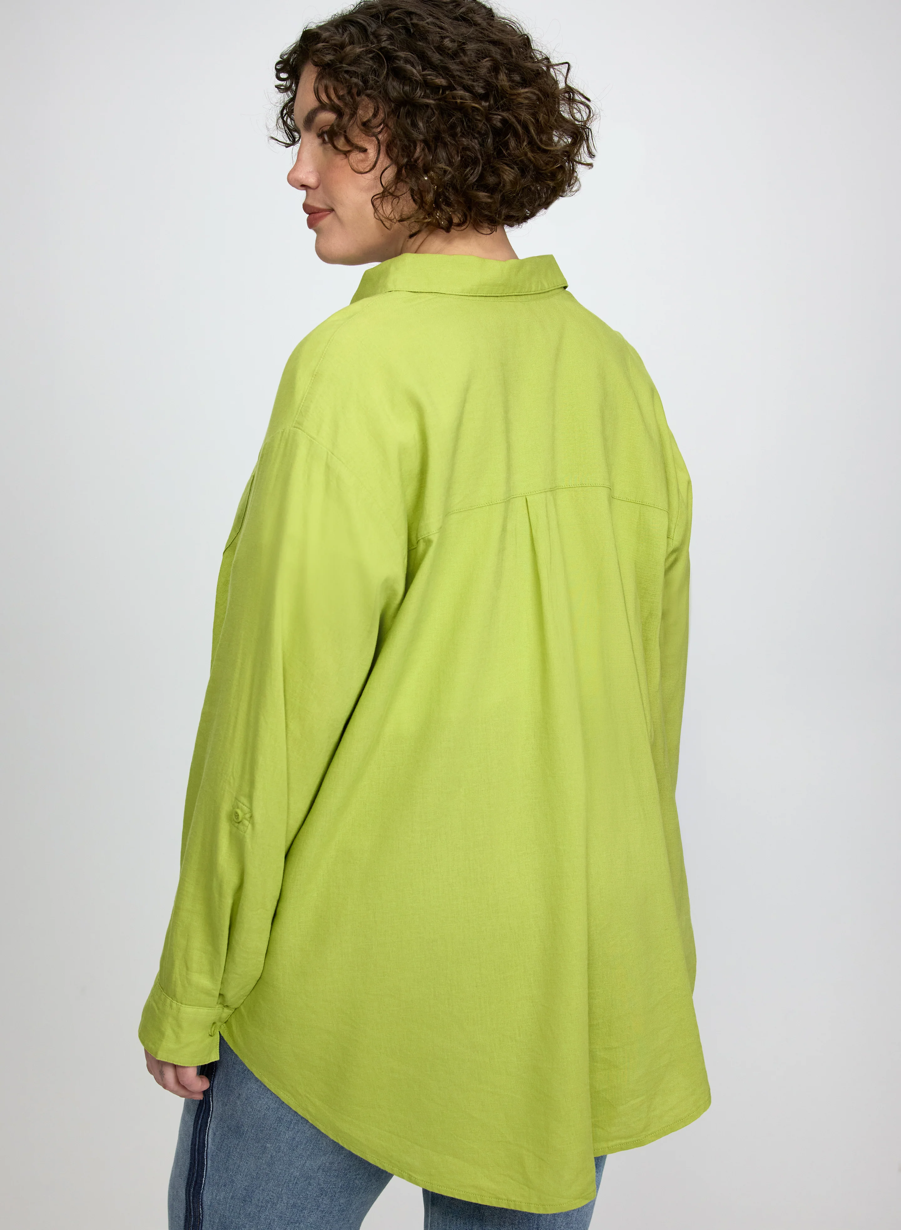 Linen-Blend Button-Down Blouse - Image 3