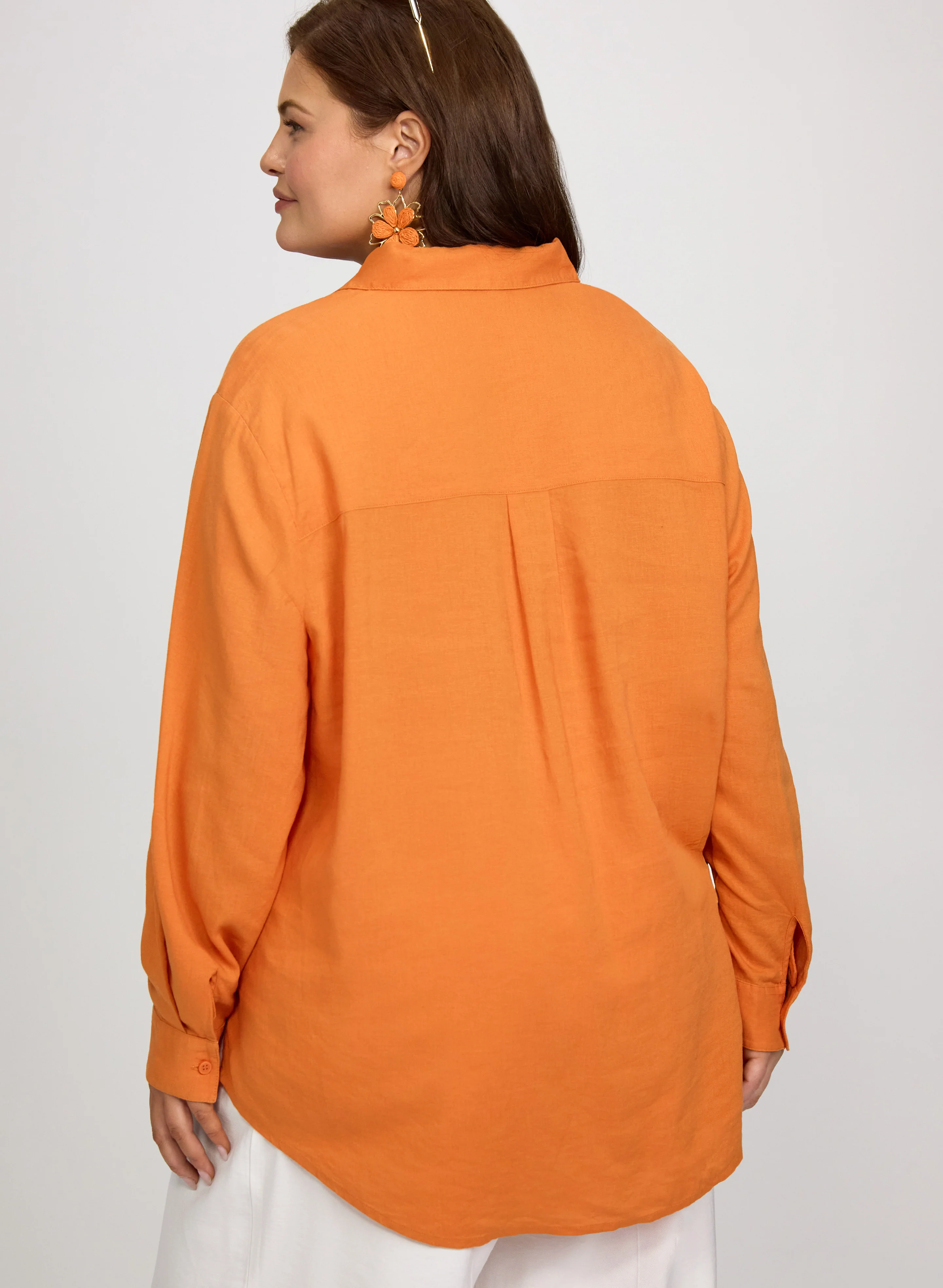 Linen-Blend Button-Down Blouse - Image 4