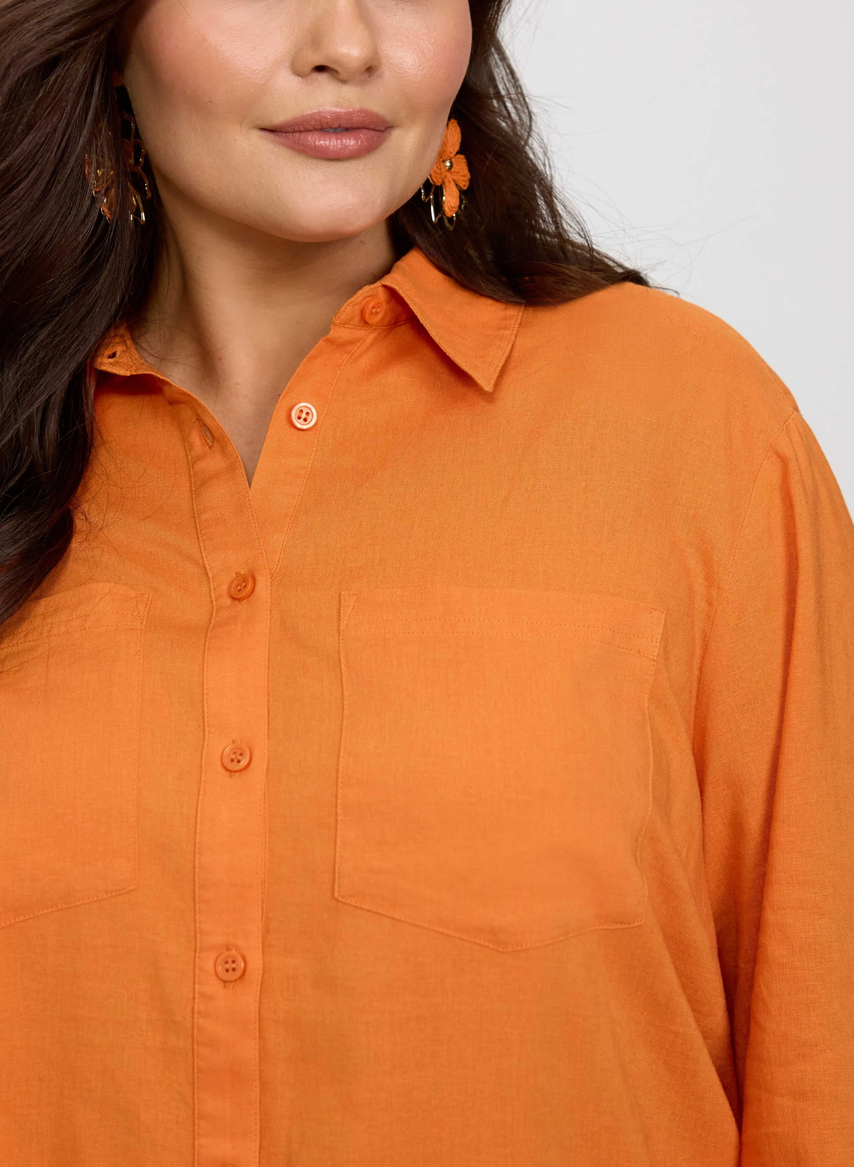 Linen-Blend Button-Down Blouse - Image 5