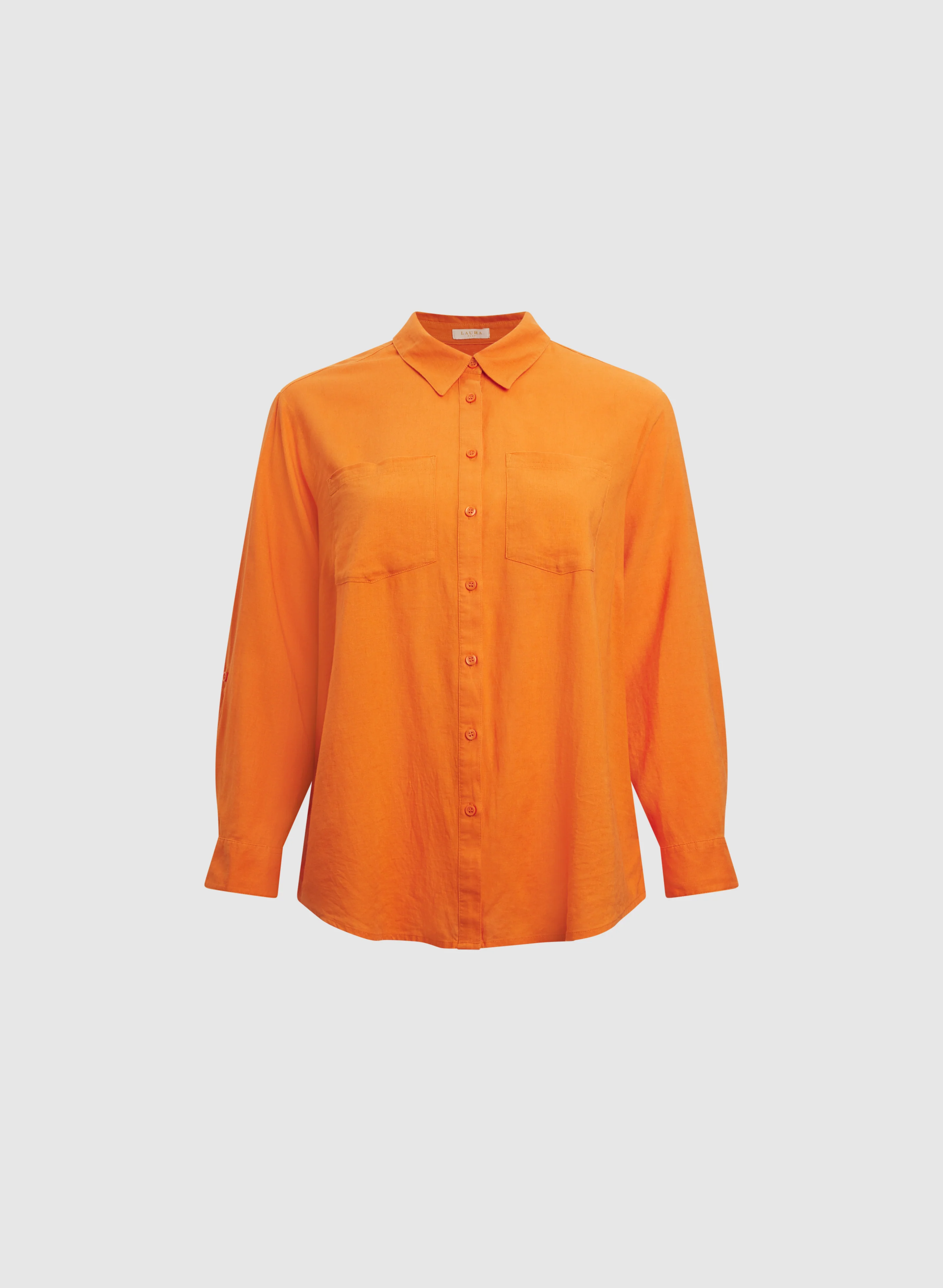 Linen-Blend Button-Down Blouse - Image 8
