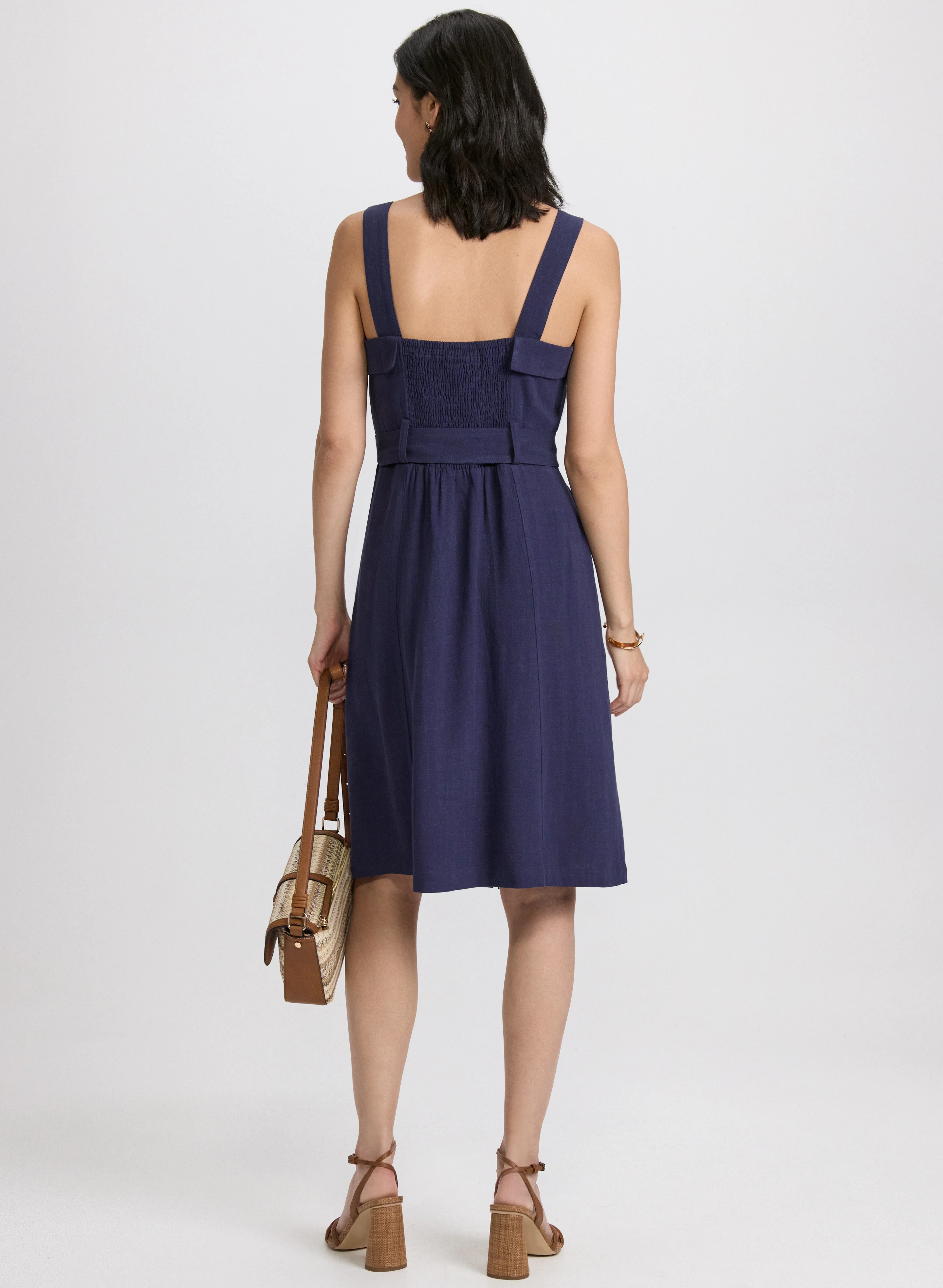 Linen-Blend Button-Down Dress - Image 3