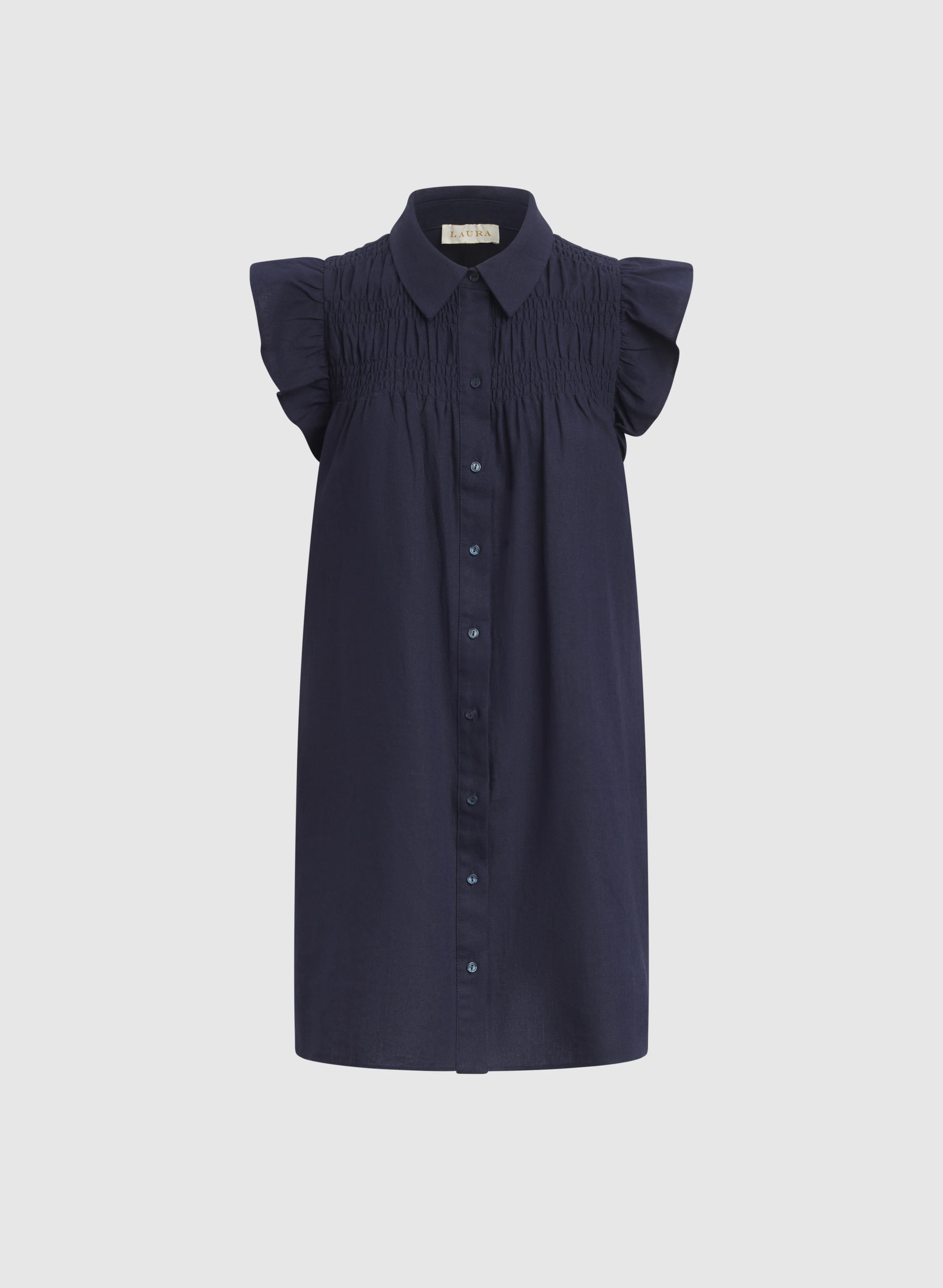 Linen-Blend Button-Down Dress - Image 7
