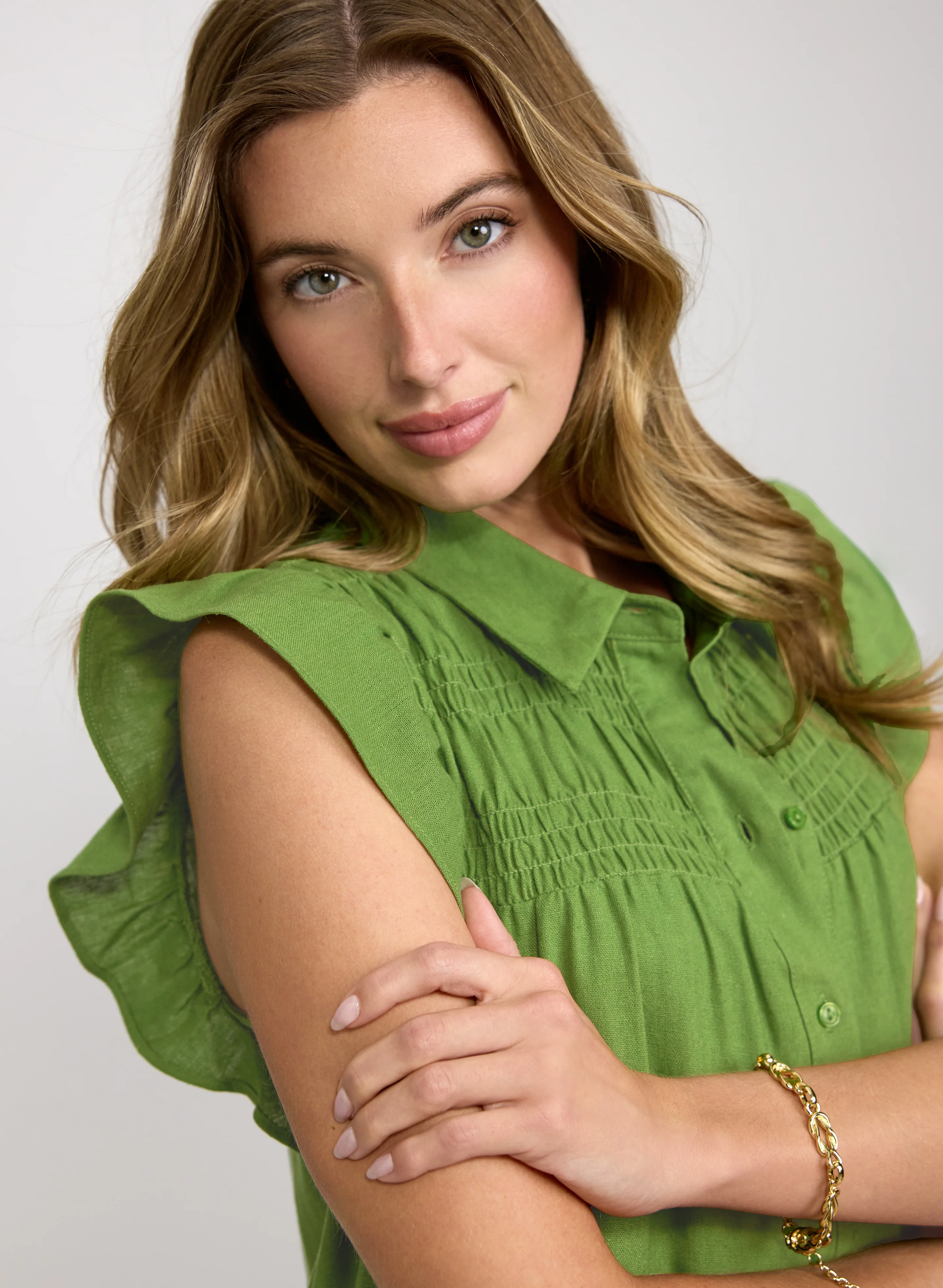 Linen-Blend Button-Down Dress - Image 5