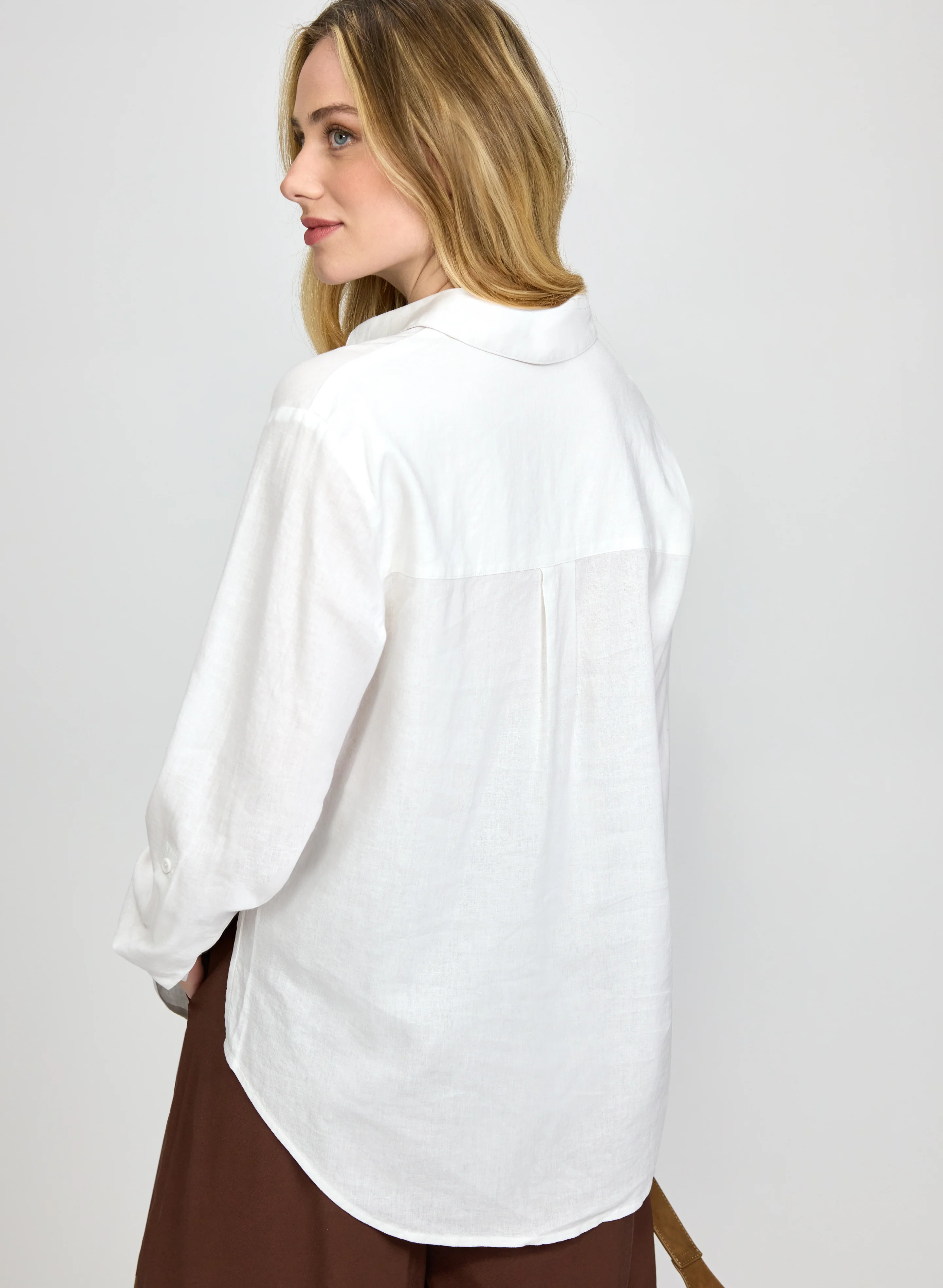 Linen-Blend Button-Down Blouse - Image 4