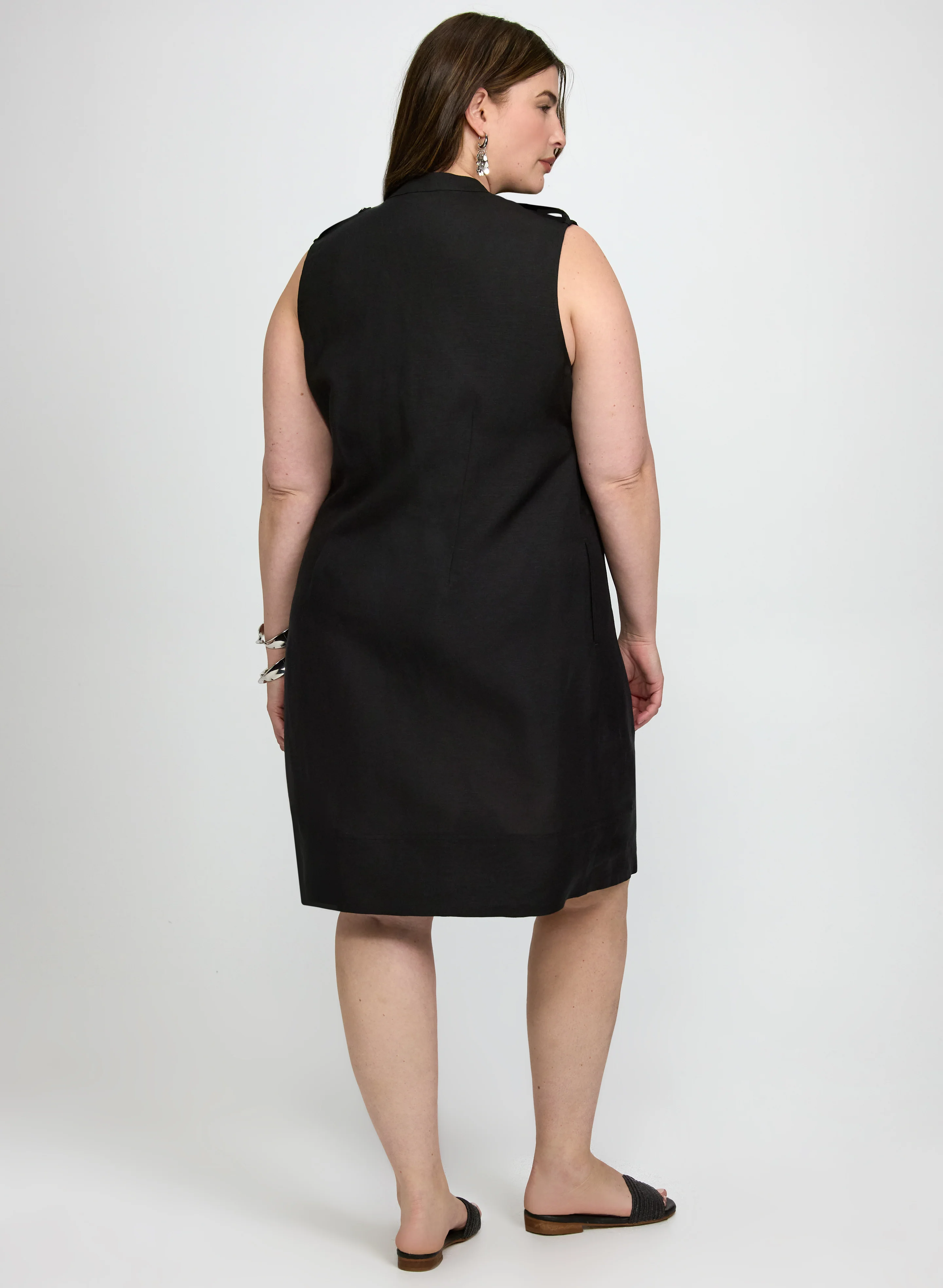 Linen-Blend Pocket Dress - Image 5