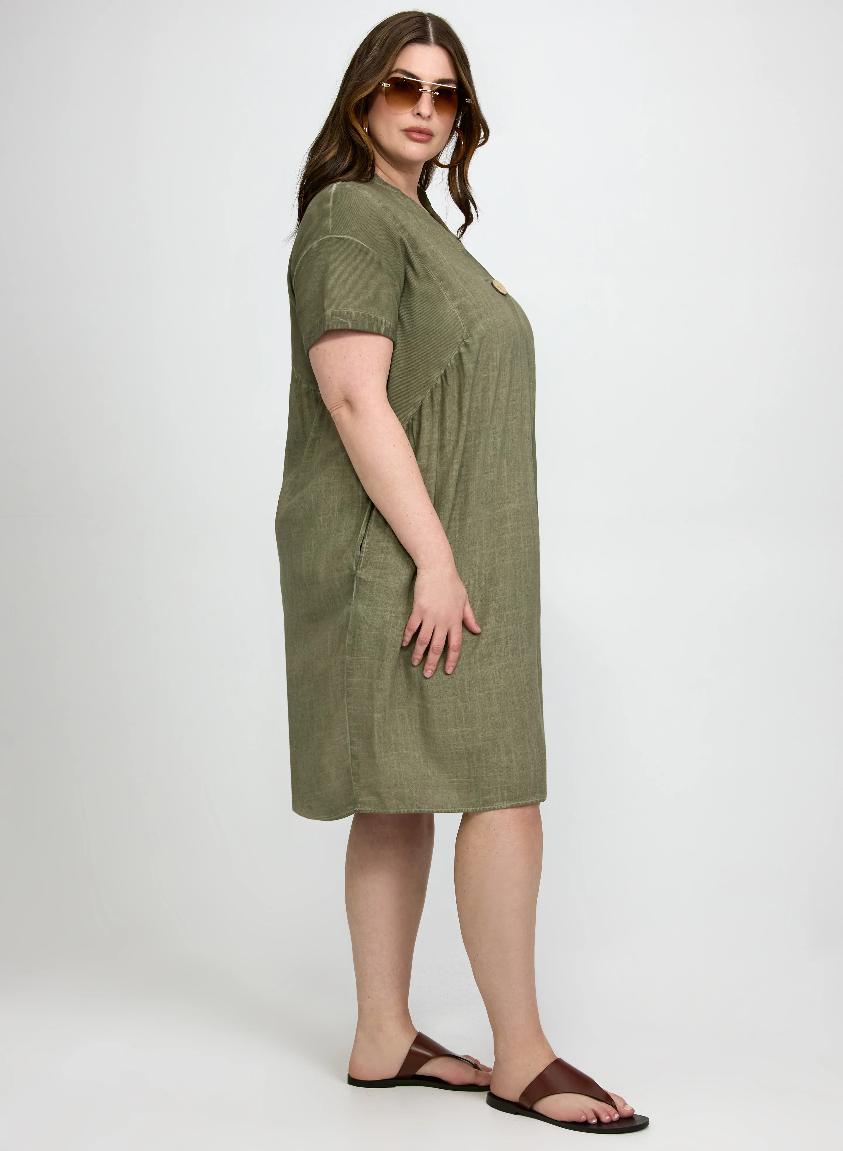 Linen-Blend Pocket Dress - Image 3