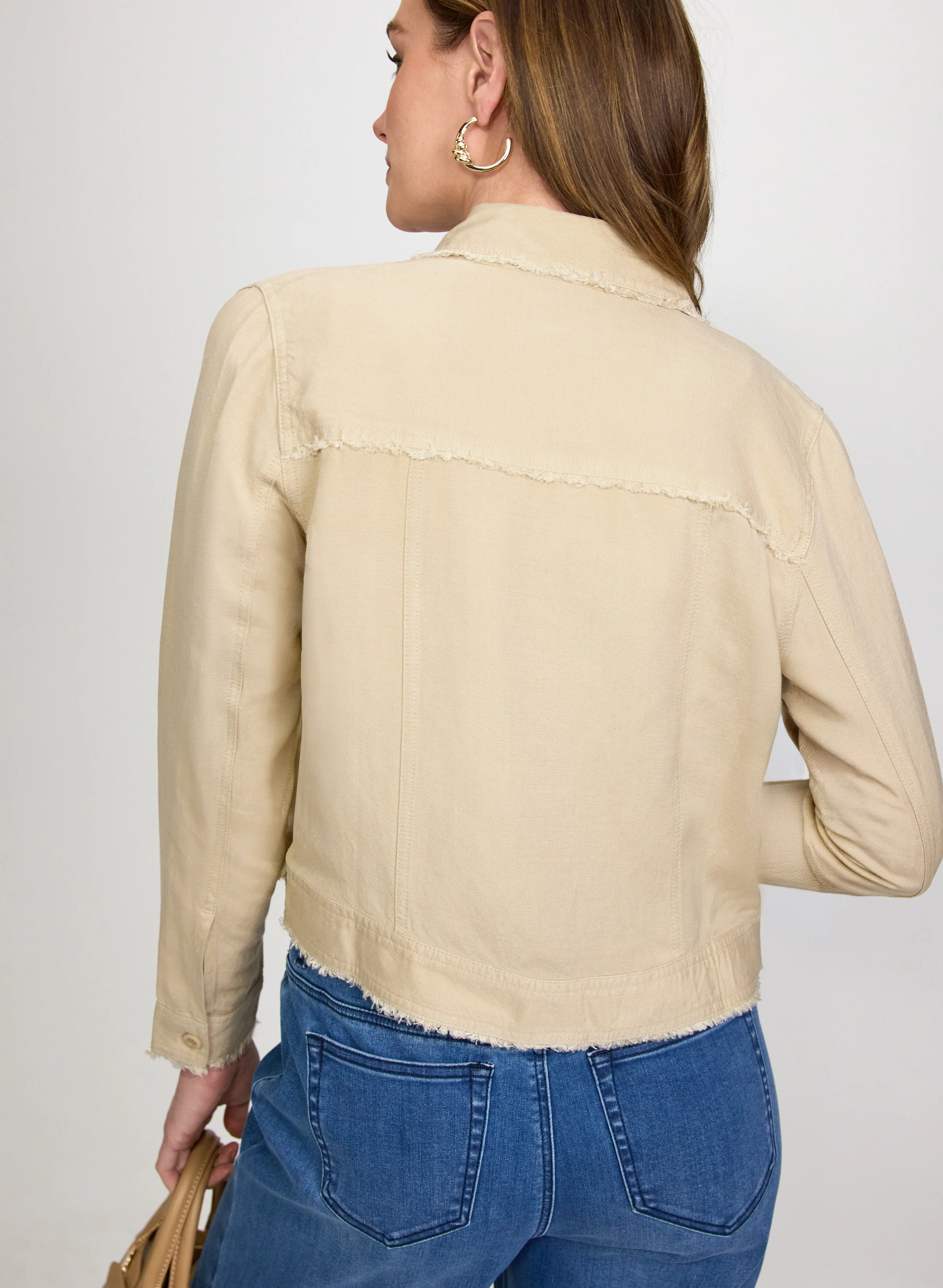 Frayed Linen-Blend Jacket - Image 4