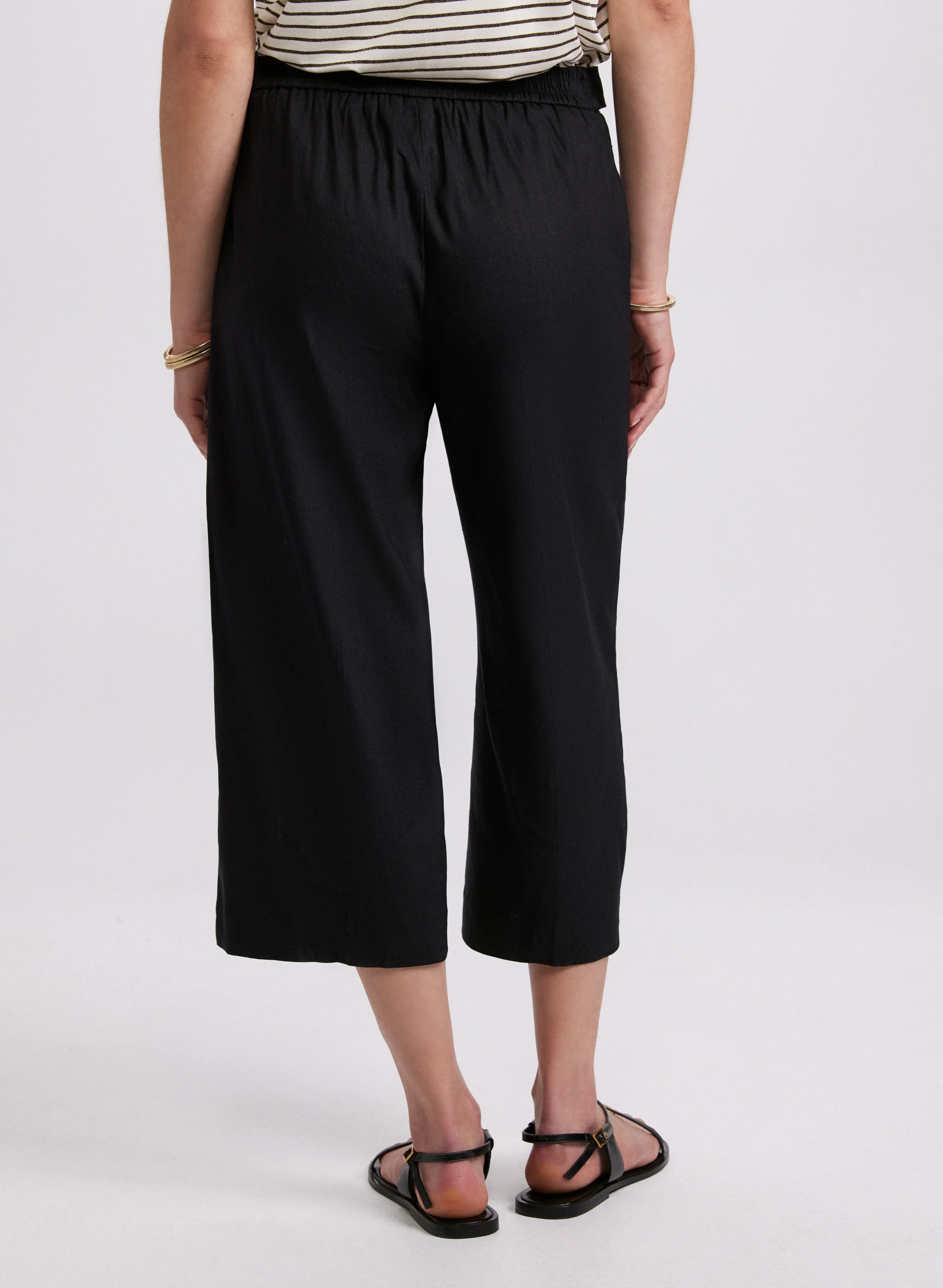Linen-Blend Wide-Leg Capris - Image 2