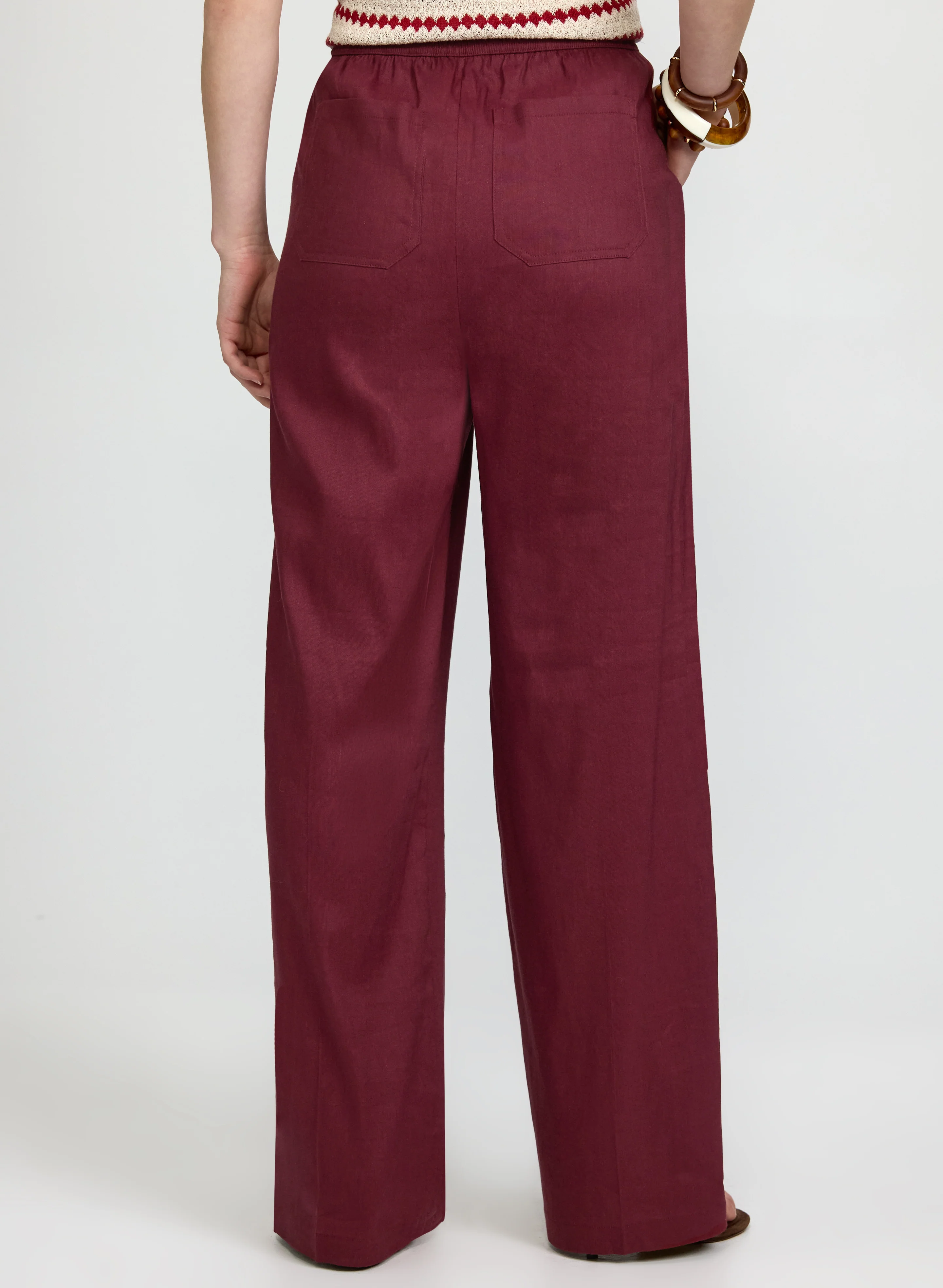 Linen-Blend Wide-Leg Pants - Image 2