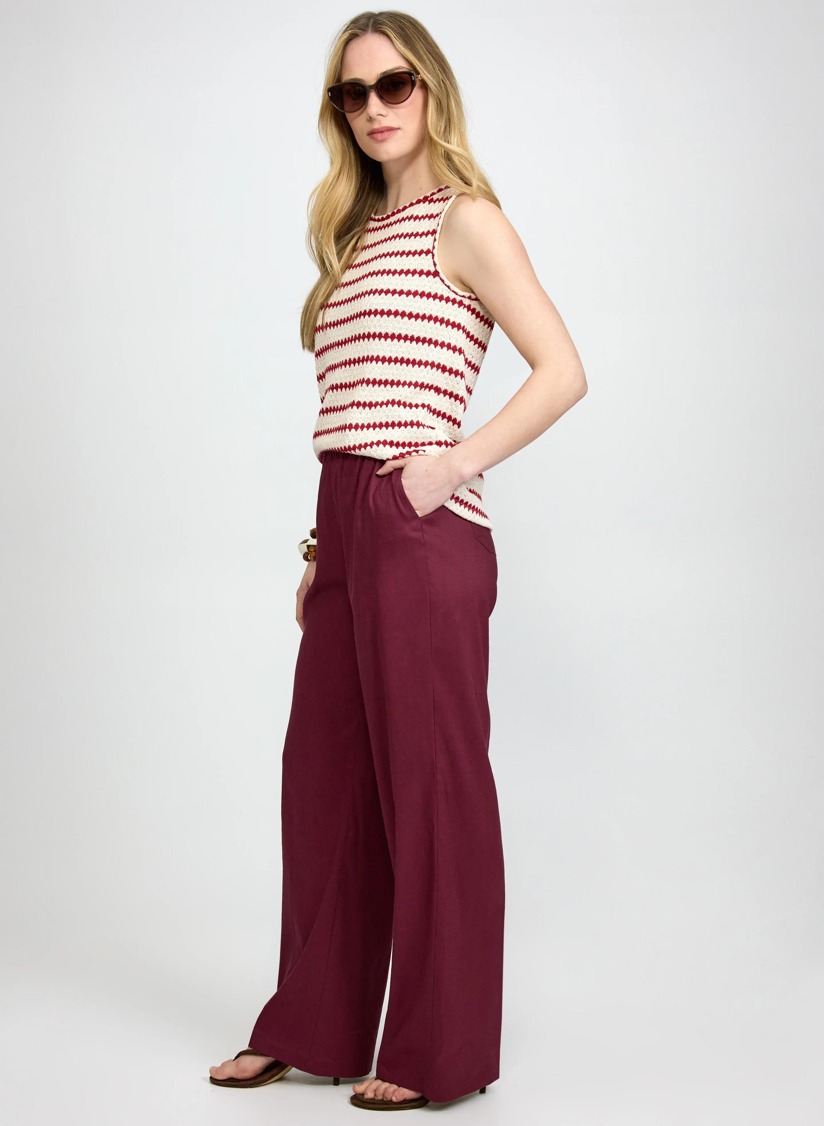 Linen-Blend Wide-Leg Pants - Image 4