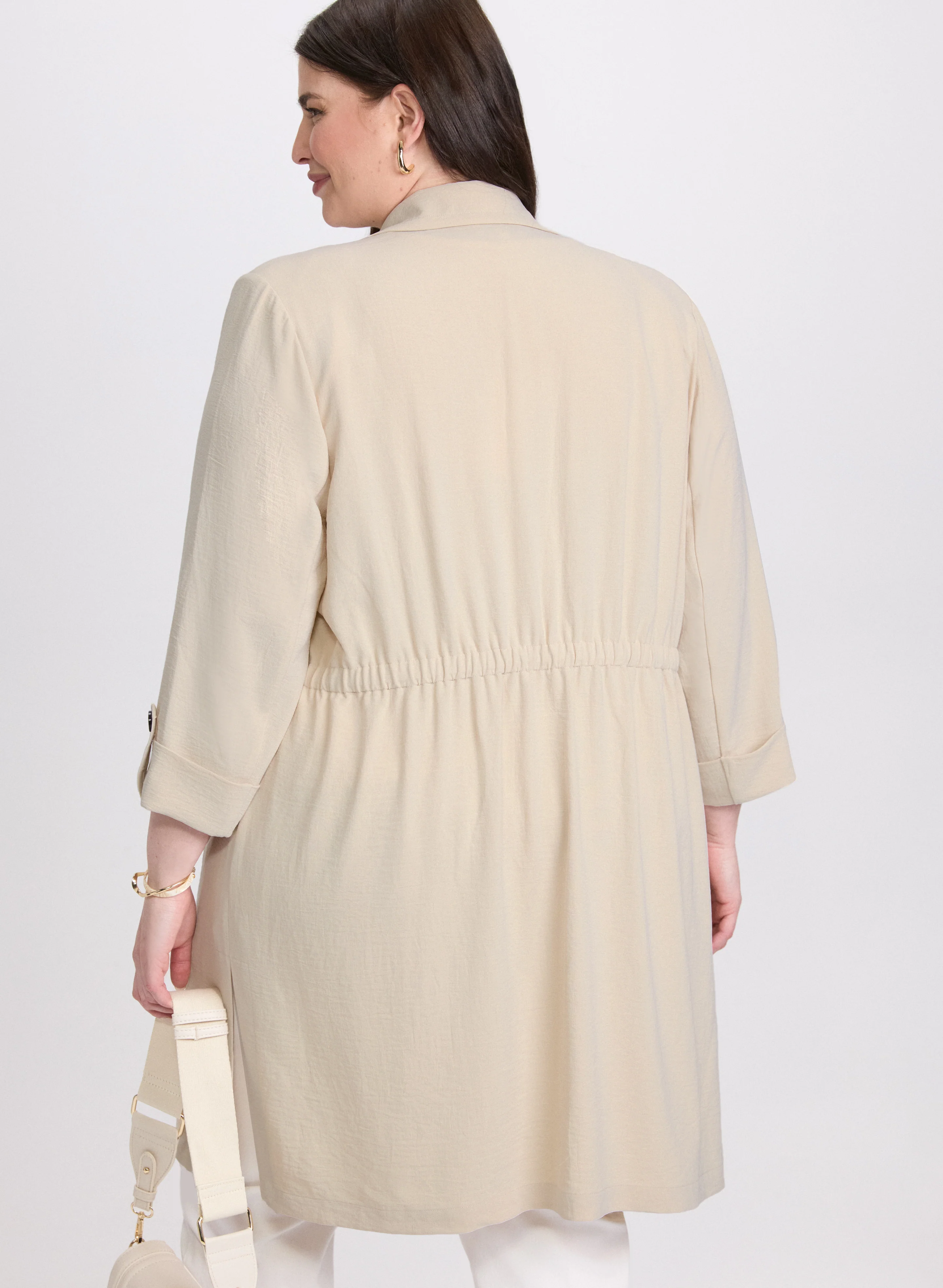 Long Drawstring Waist Jacket - Image 4