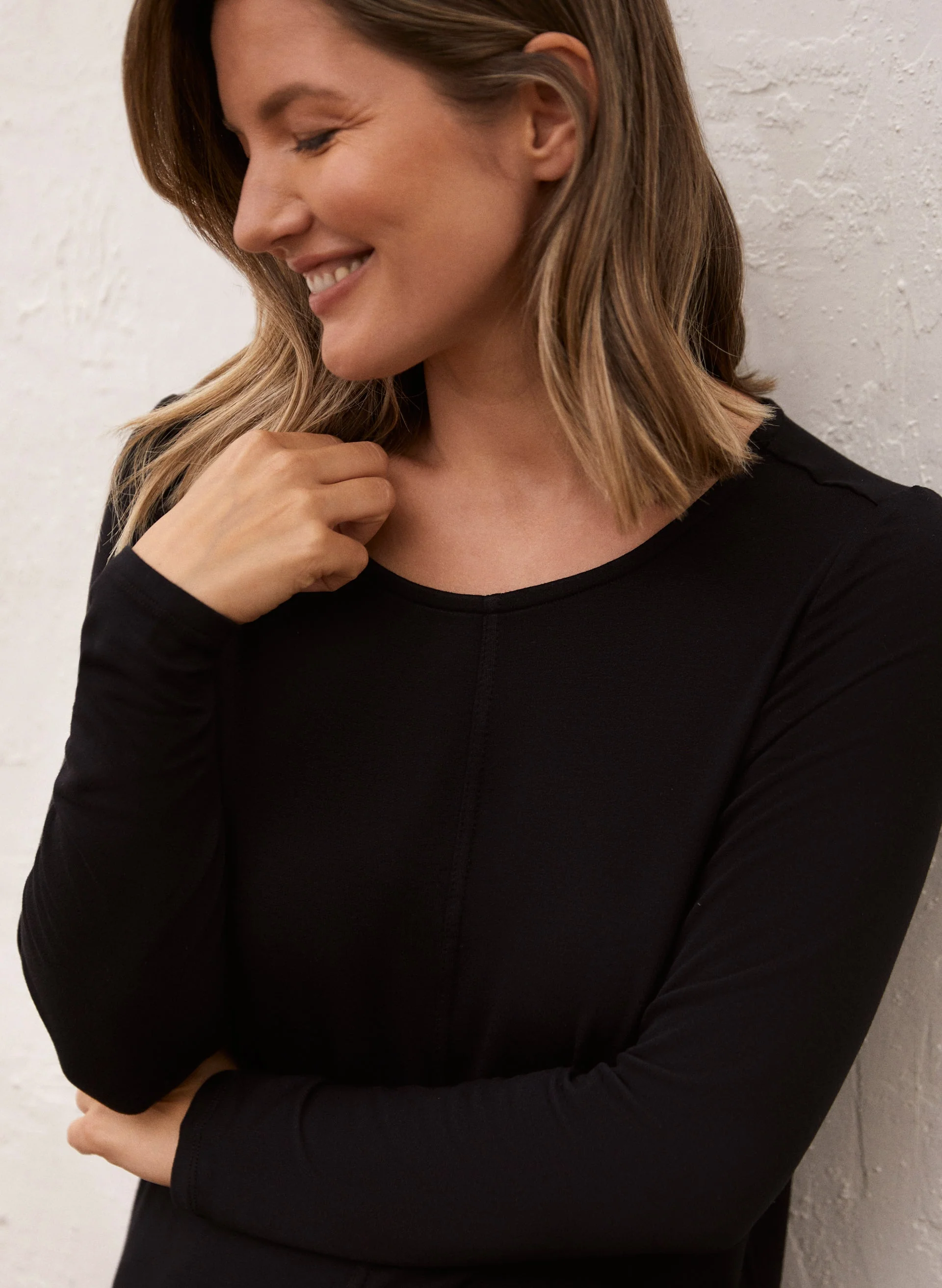 Long Sleeve Seam Detail Top - Image 2